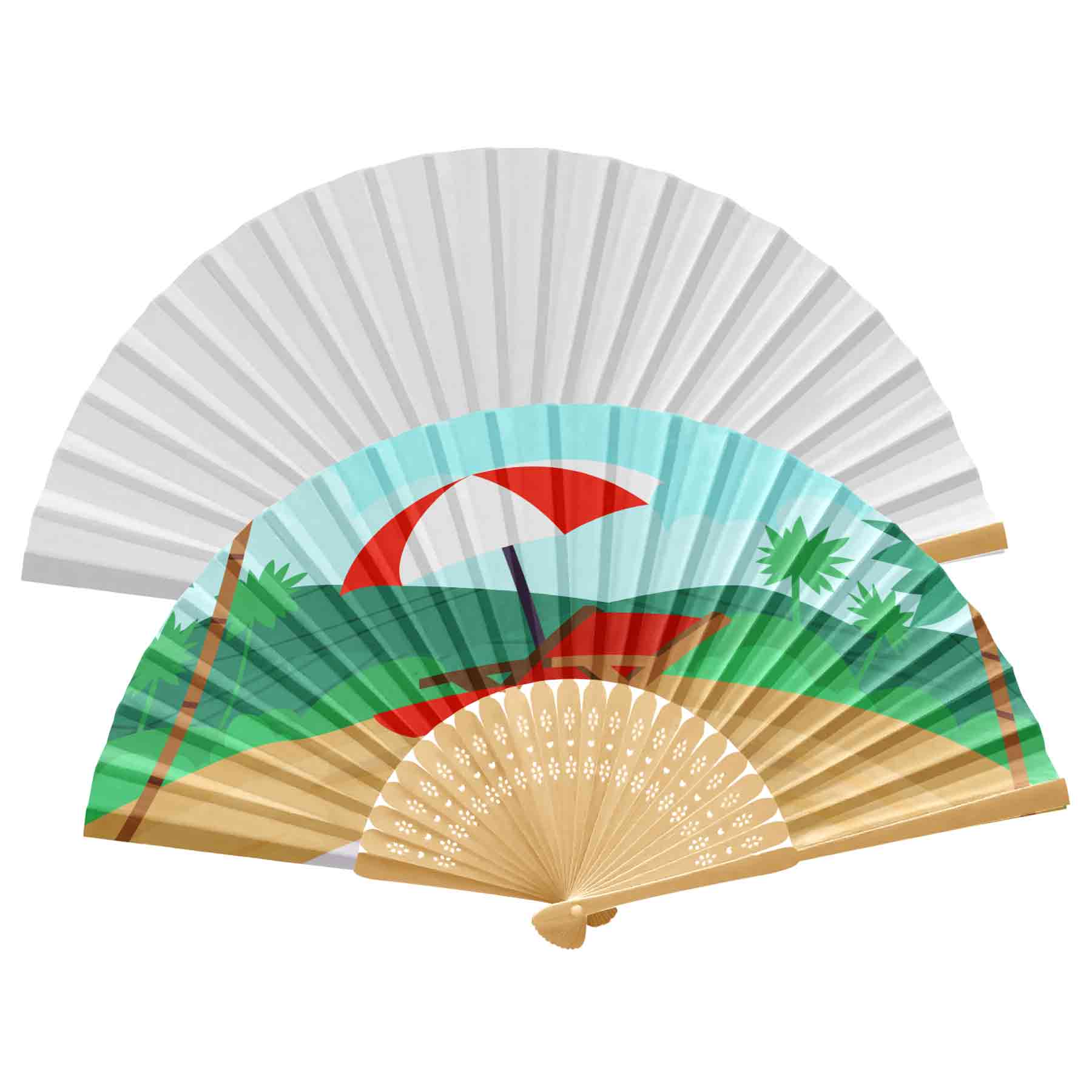 FlyFlyPromos - Handheld Foldable Full Color Bamboo Paper Fan Image 11 - Promotional Product
