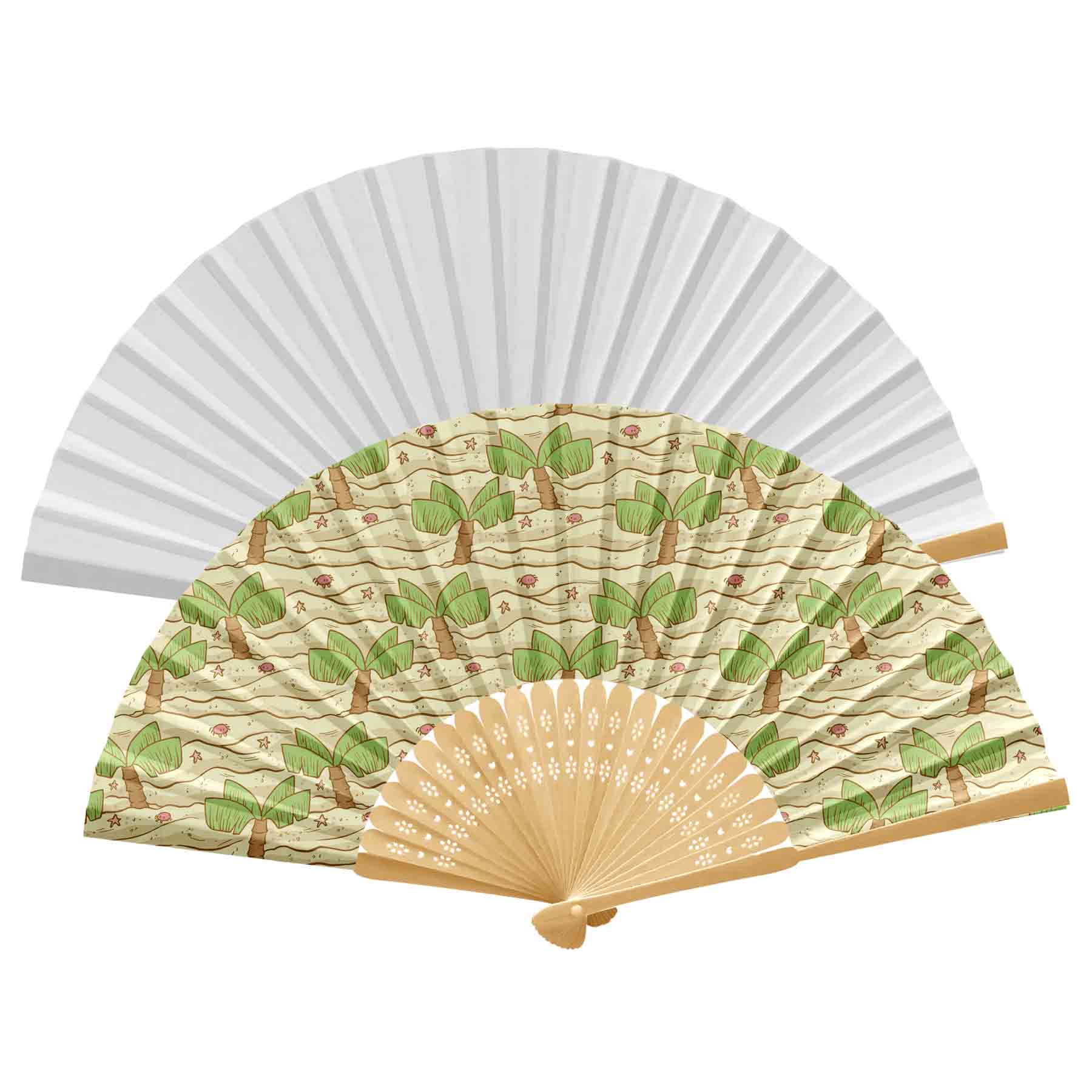 FlyFlyPromos - Handheld Foldable Full Color Bamboo Paper Fan Image 21 - Promotional Product