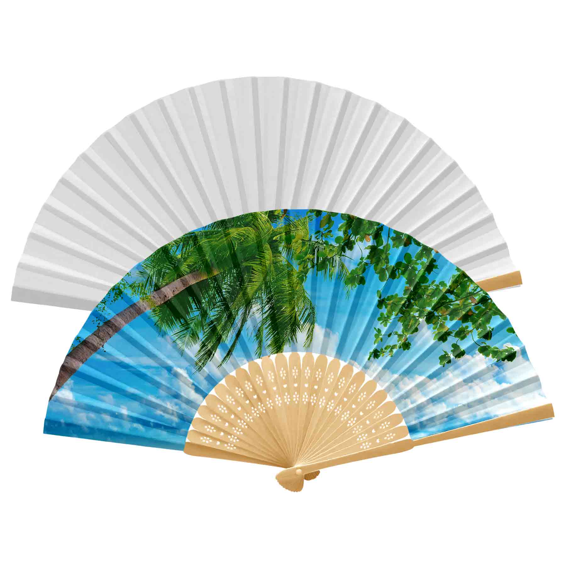 FlyFlyPromos - Handheld Foldable Full Color Bamboo Paper Fan Image 17 - Promotional Product