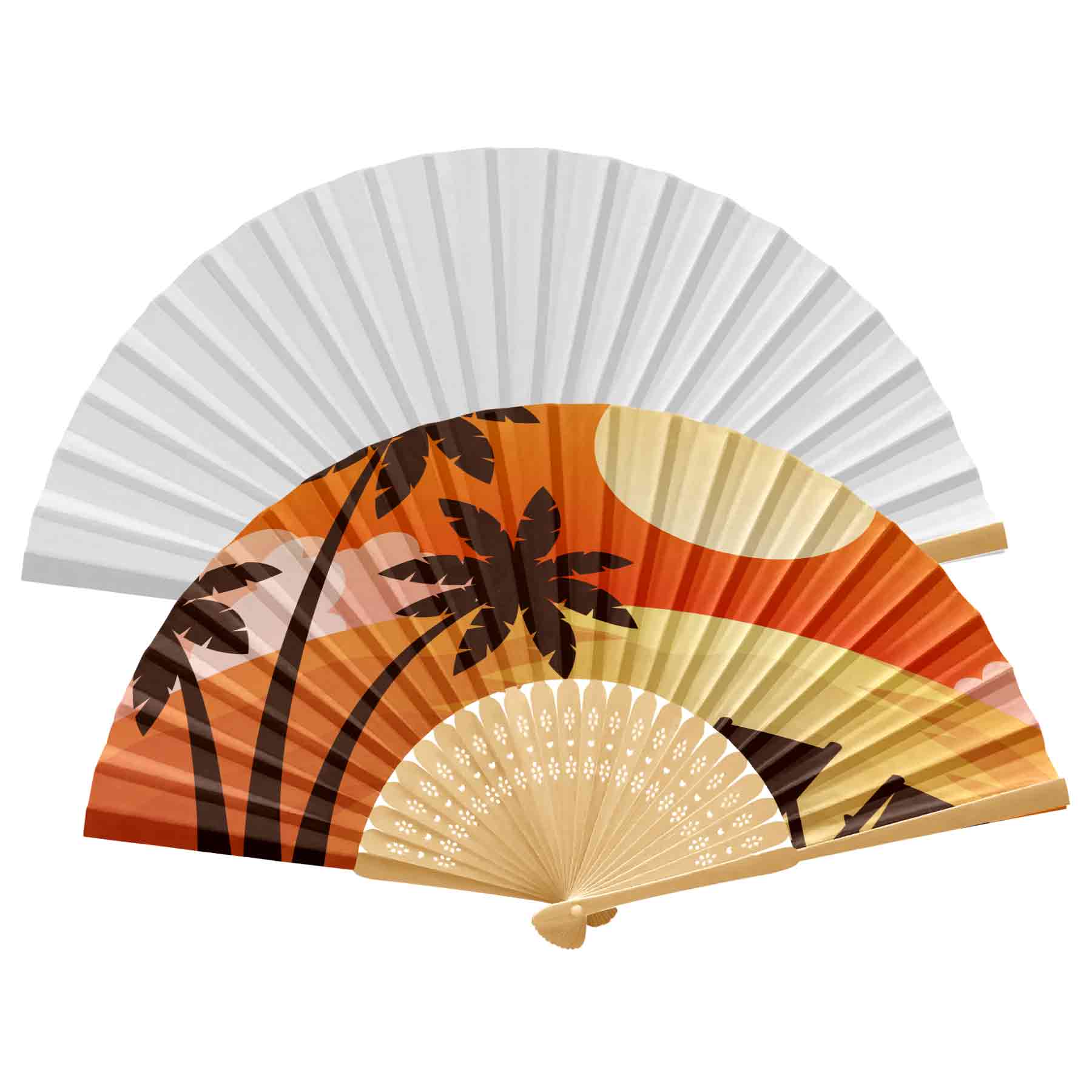 FlyFlyPromos - Handheld Foldable Full Color Bamboo Paper Fan Image 9 - Promotional Product