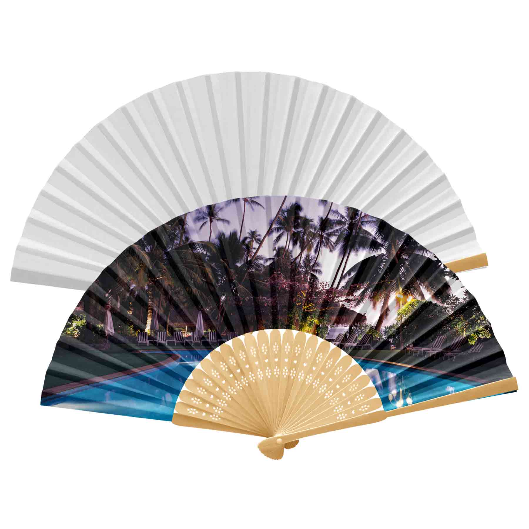 FlyFlyPromos - Handheld Foldable Full Color Bamboo Paper Fan Image 4 - Promotional Product