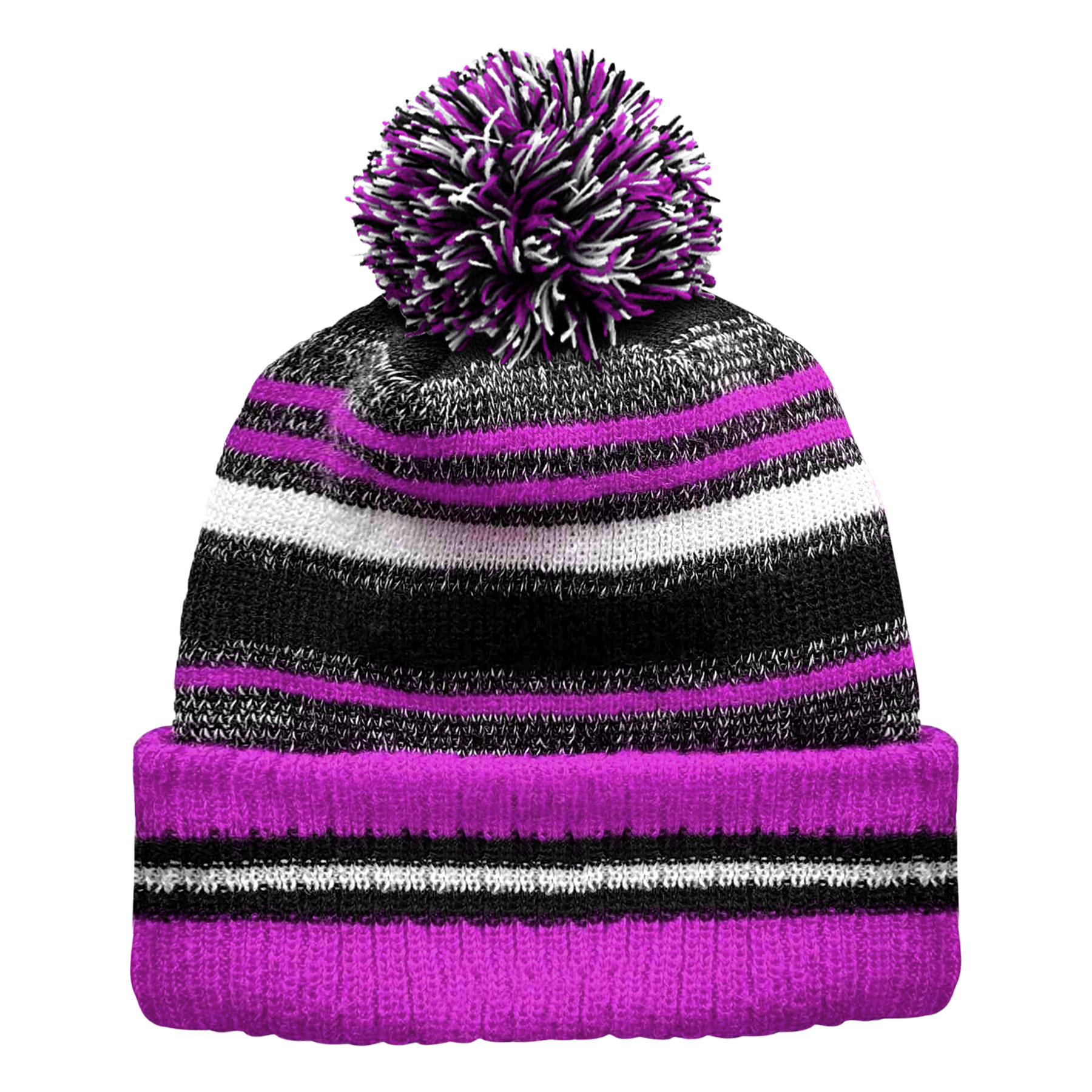 FlyFlyPromos - Classic Cuff Winter Beanie Hat with Pom Toque Image 7 - Promotional Product