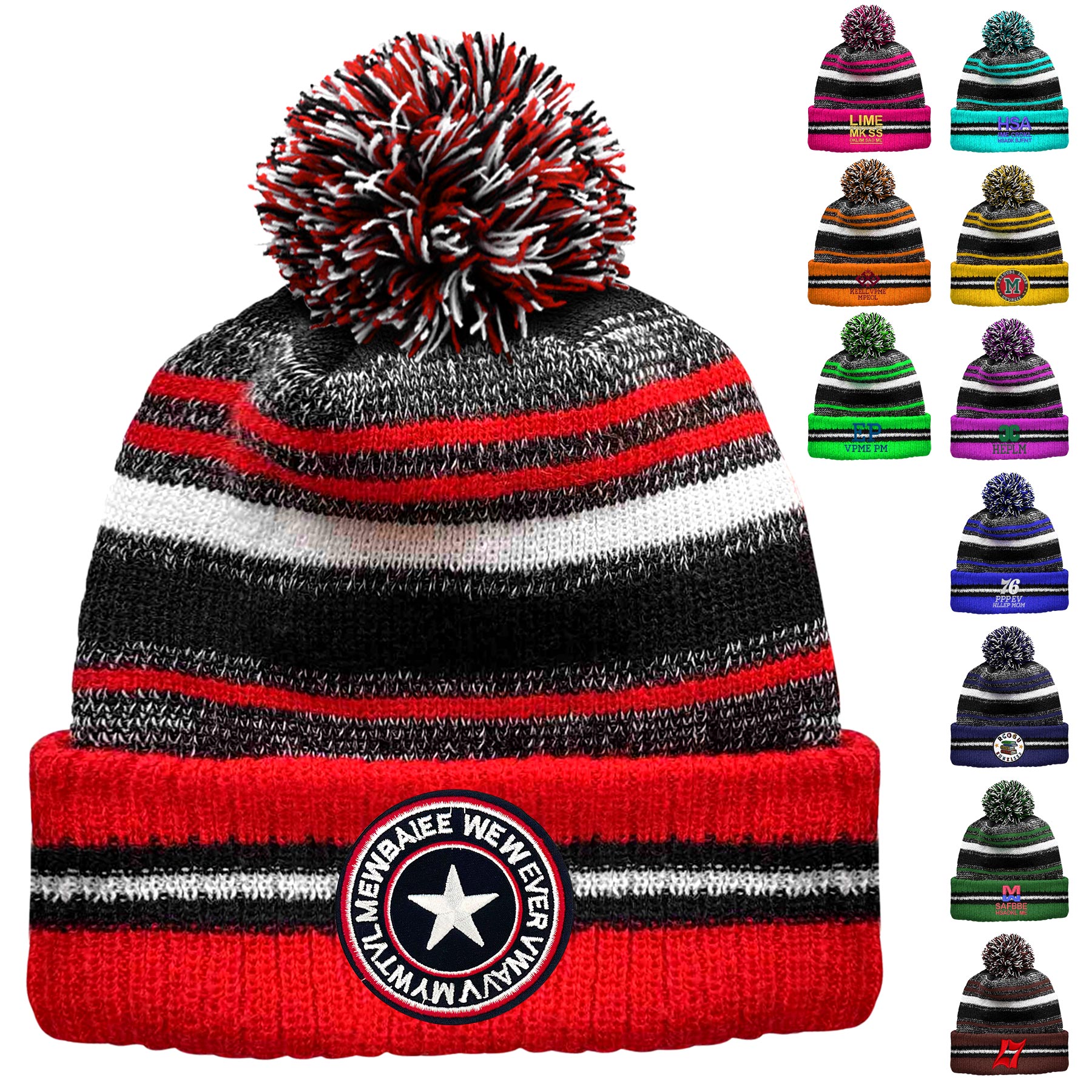 FlyFlyPromos - Classic Cuff Winter Beanie Hat with Pom Toque - Promotional Product