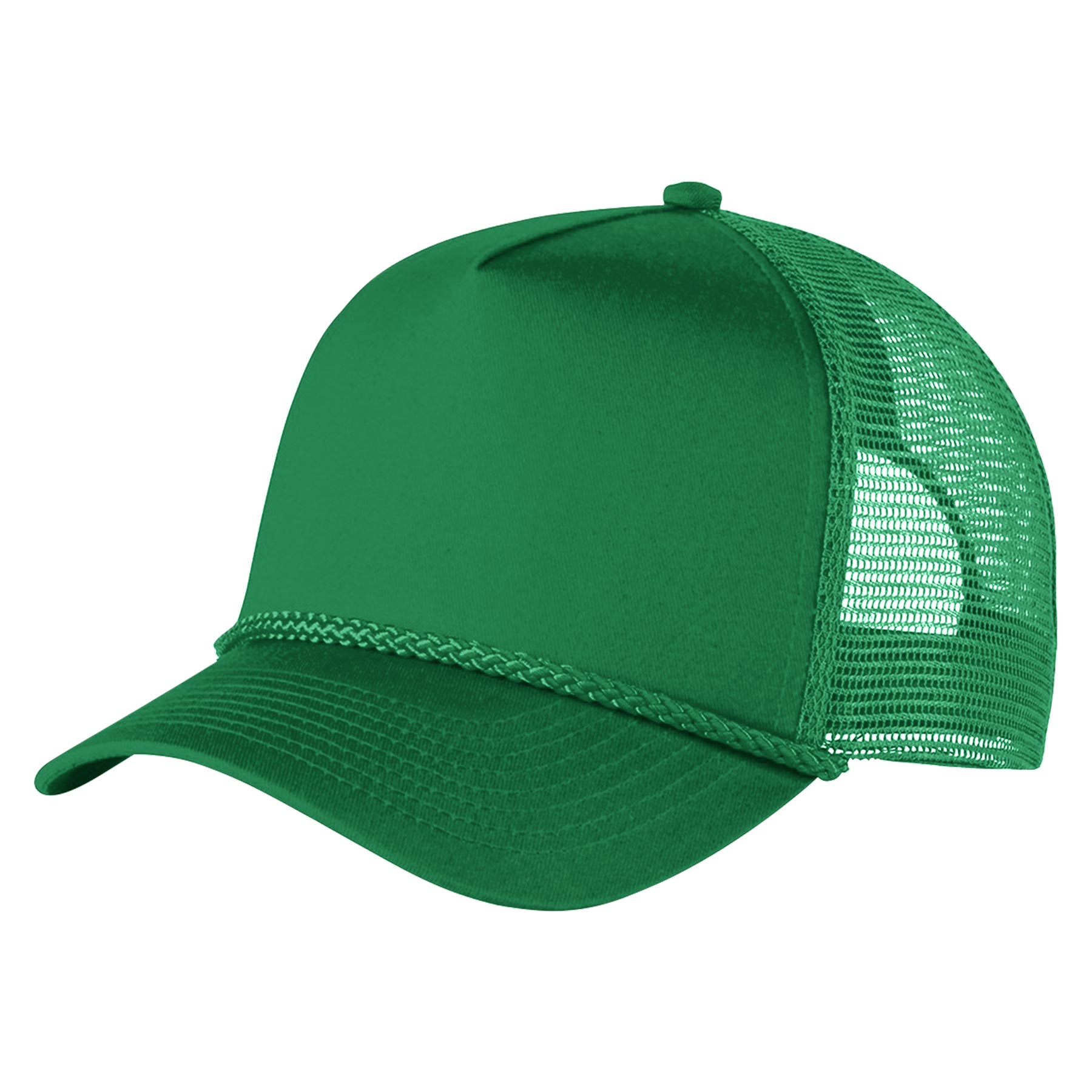 FlyFlyPromos - Structured 5 Panel Curved Bill Trucker Cap with Rope Image 2 - Promotional Product