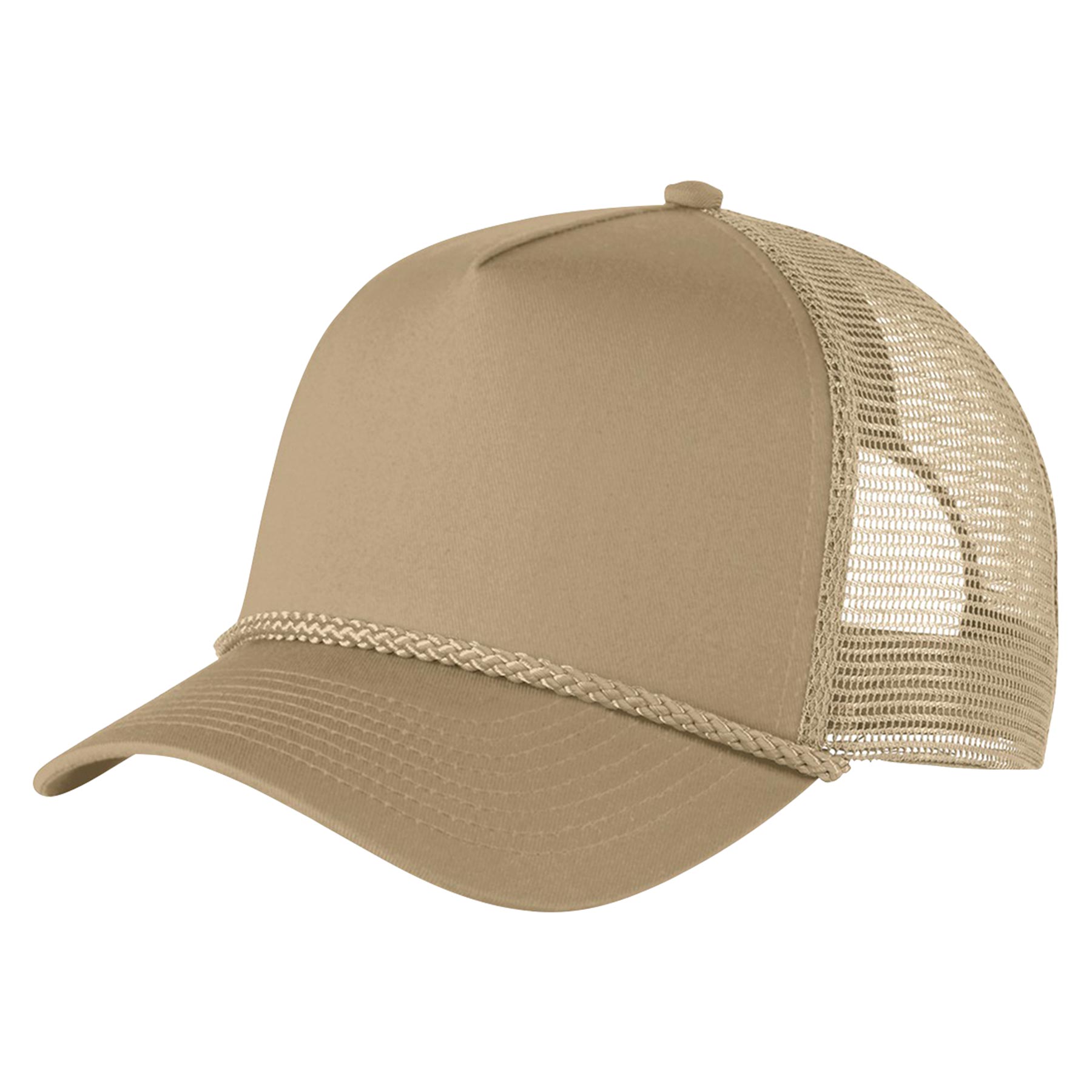 FlyFlyPromos - Structured 5 Panel Curved Bill Trucker Cap with Rope Image 20 - Promotional Product