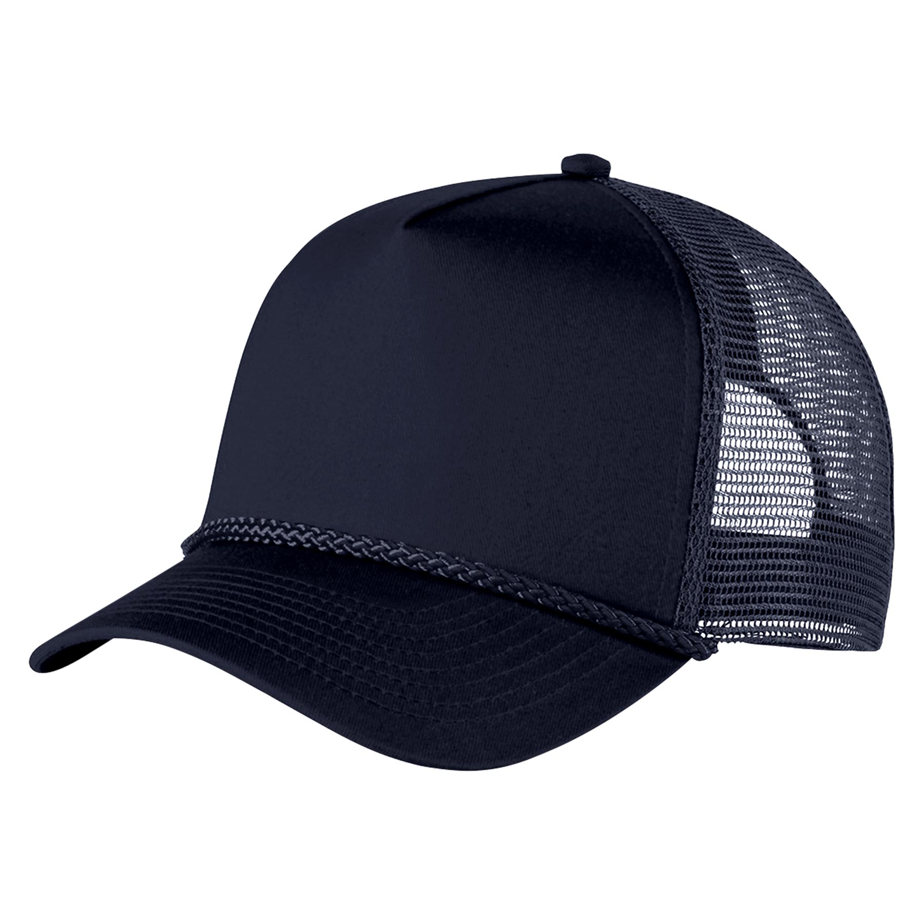 FlyFlyPromos - Structured 5 Panel Curved Bill Trucker Cap with Rope Image 17 - Promotional Product