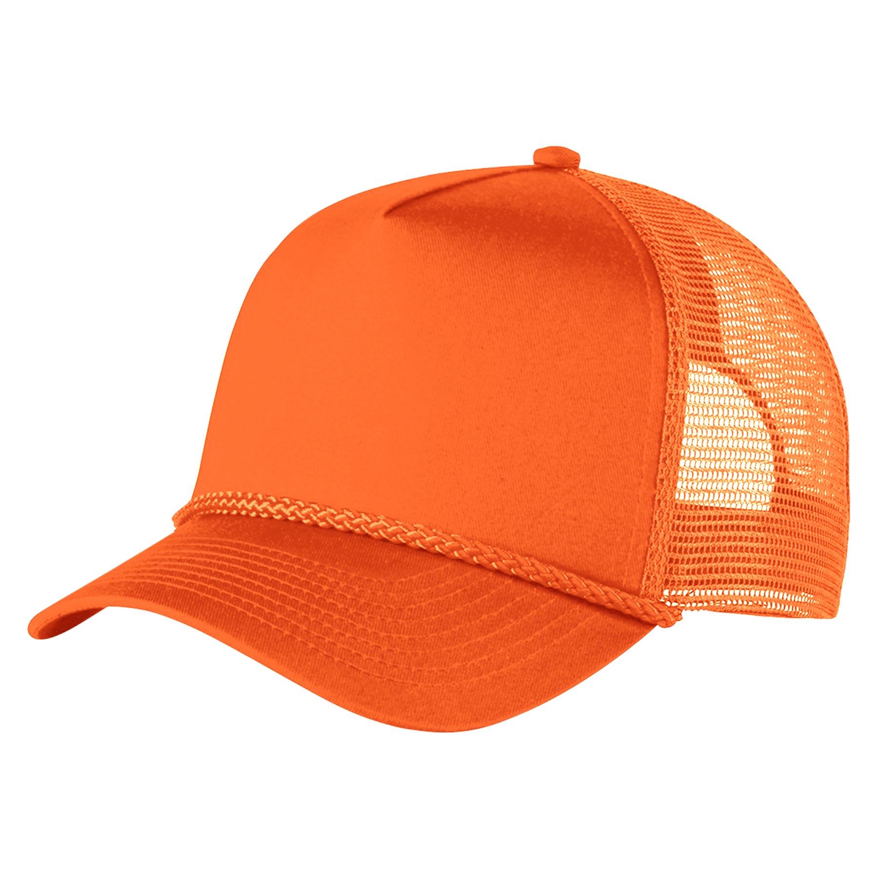 FlyFlyPromos - Structured 5 Panel Curved Bill Trucker Cap with Rope Image 16 - Promotional Product