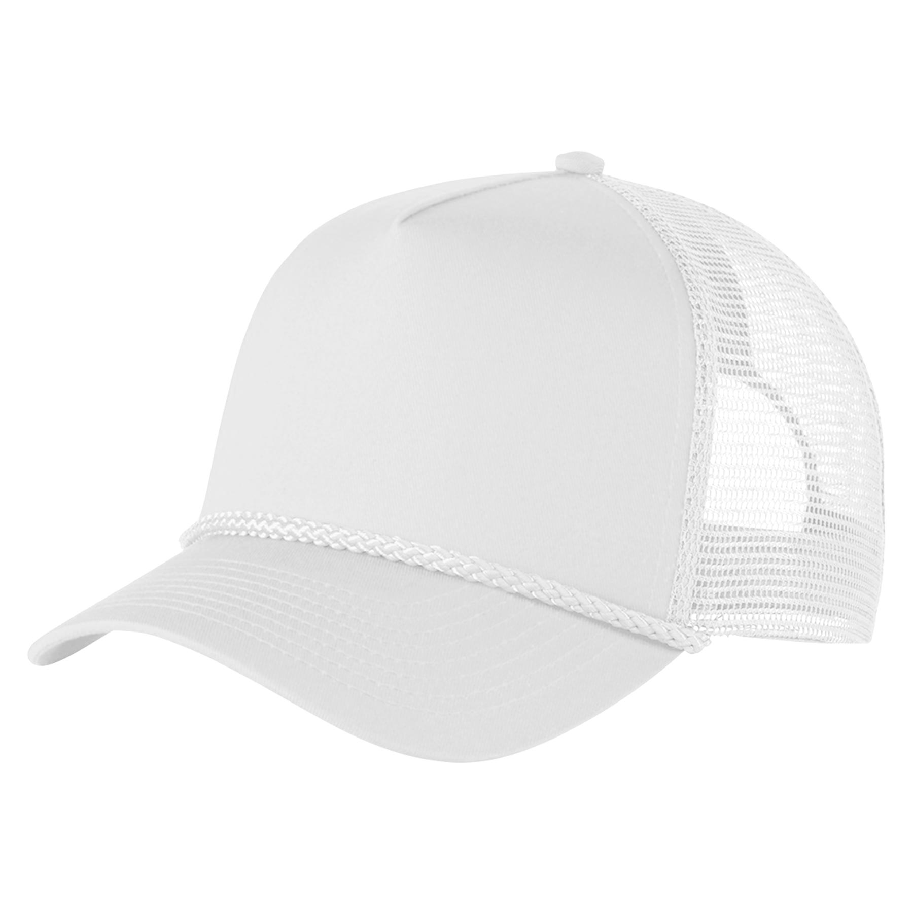 FlyFlyPromos - Structured 5 Panel Curved Bill Trucker Cap with Rope Image 12 - Promotional Product