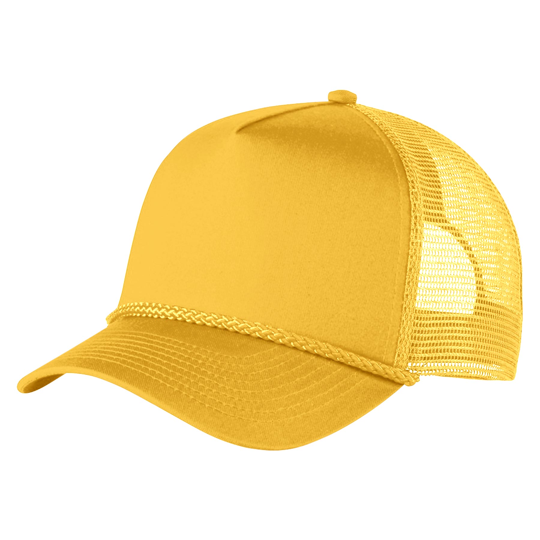 FlyFlyPromos - Structured 5 Panel Curved Bill Trucker Cap with Rope Image 11 - Promotional Product