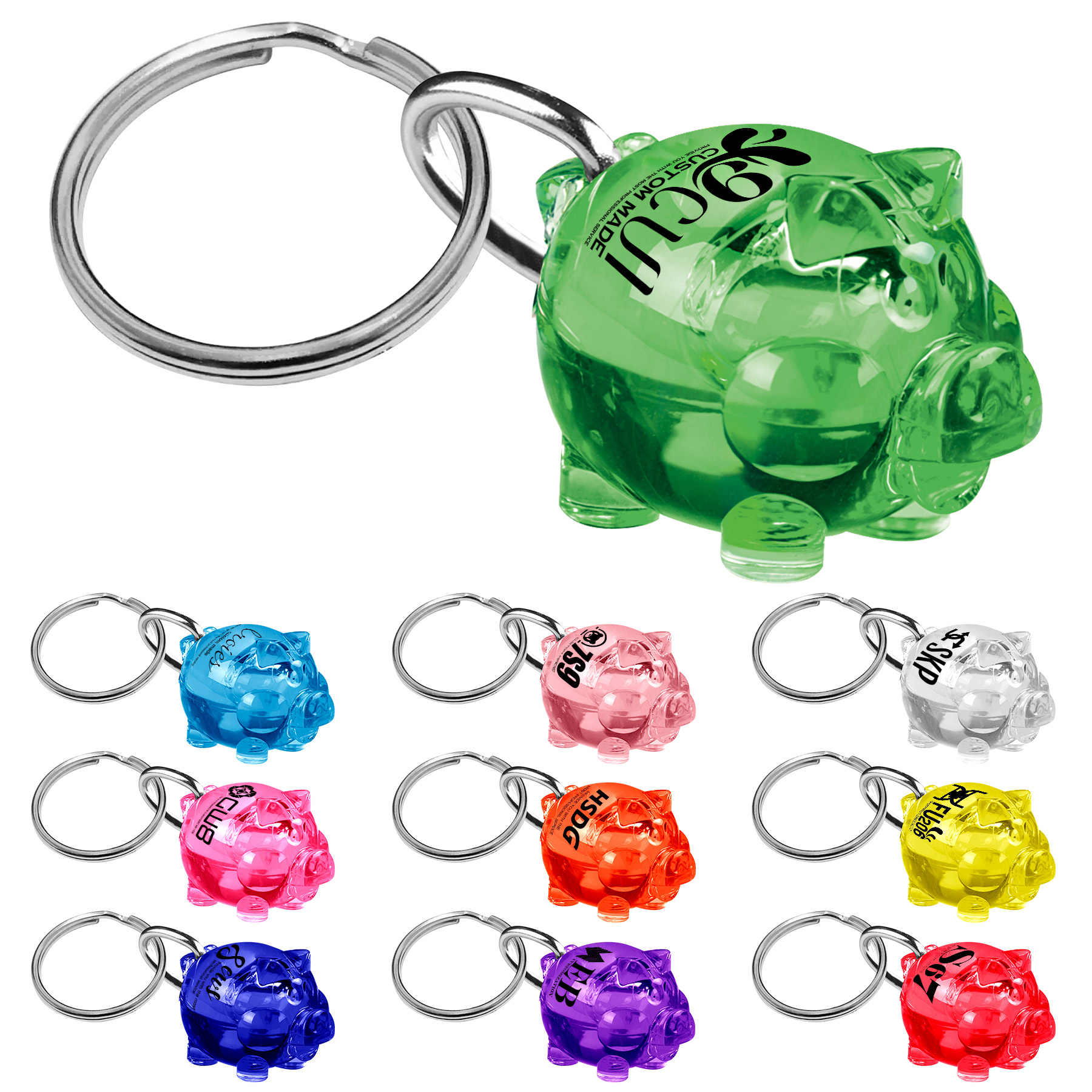 FlyFlyPromos - Solid Piggy Keychain - Promotional Product