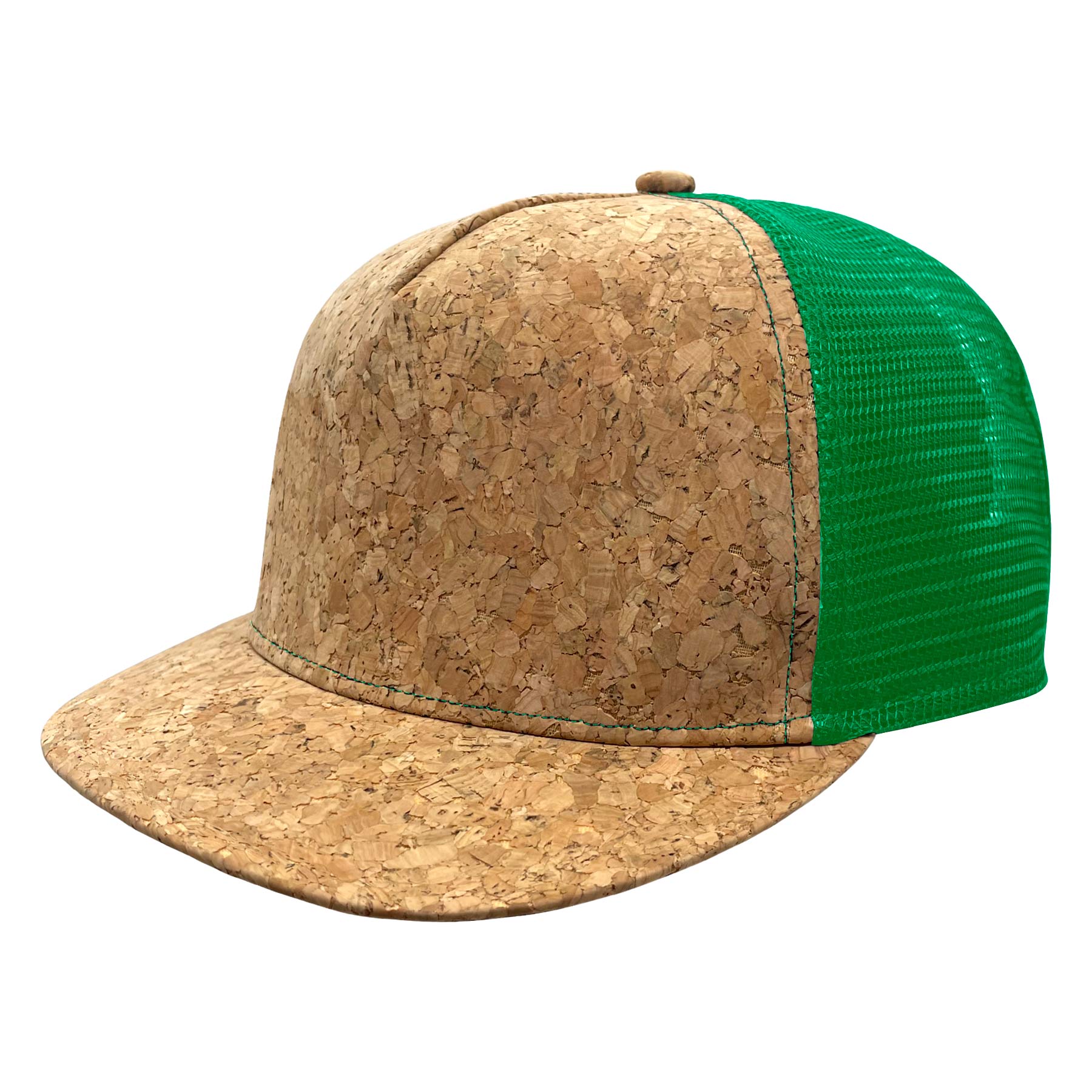 FlyFlyPromos - Cork Flat Visor 5 Panel Snapback Mesh Back Trucker Hat Image 12 - Promotional Product