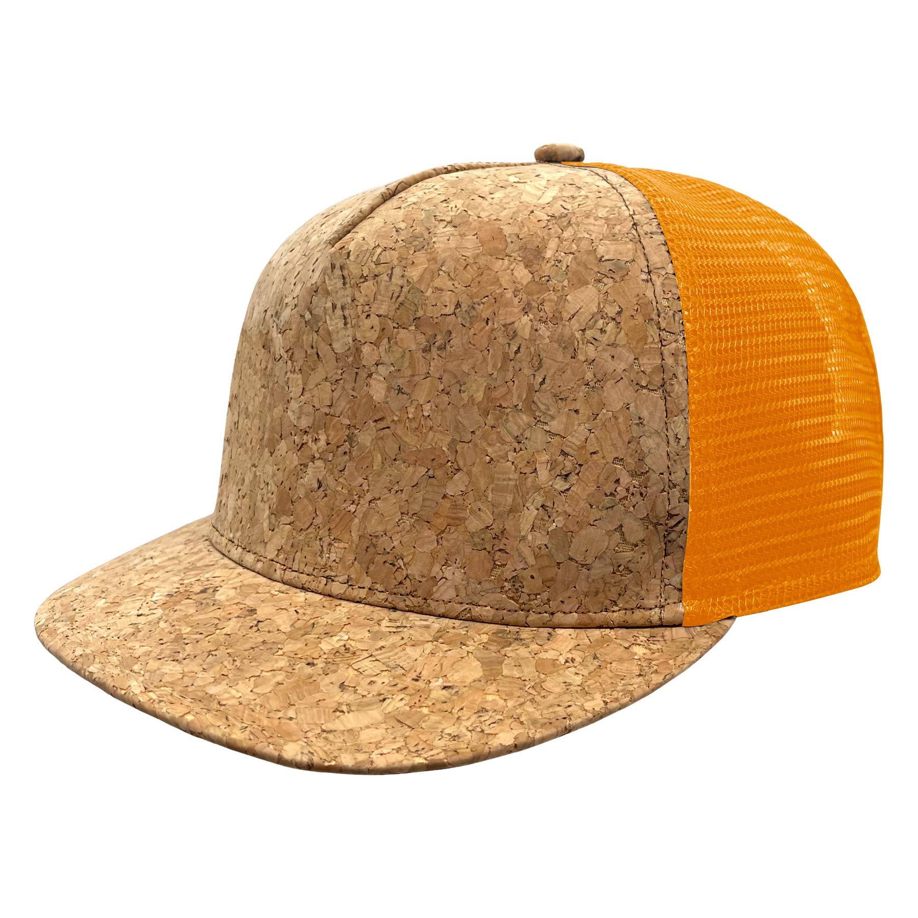 FlyFlyPromos - Cork Flat Visor 5 Panel Snapback Mesh Back Trucker Hat Image 10 - Promotional Product