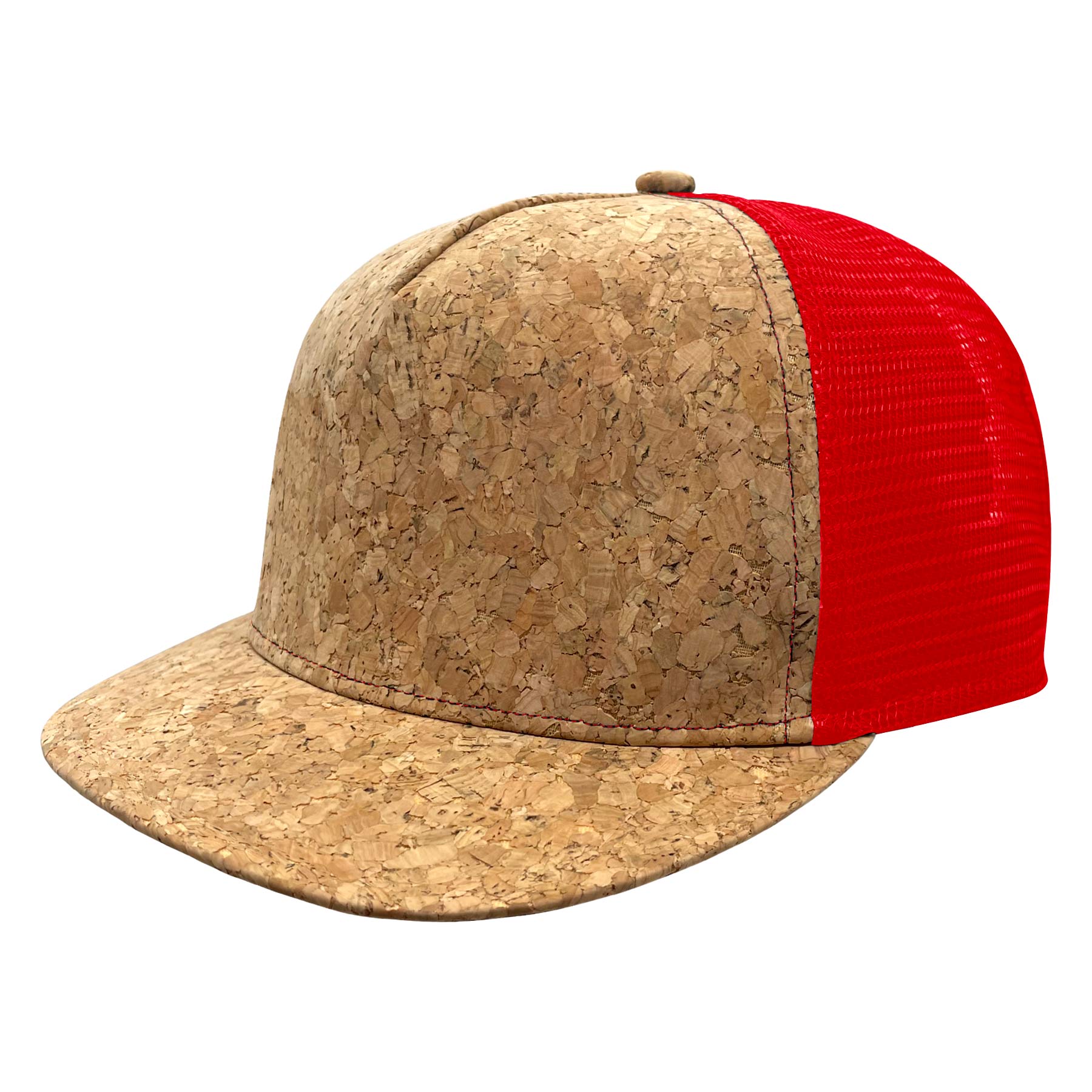 FlyFlyPromos - Cork Flat Visor 5 Panel Snapback Mesh Back Trucker Hat Image 9 - Promotional Product