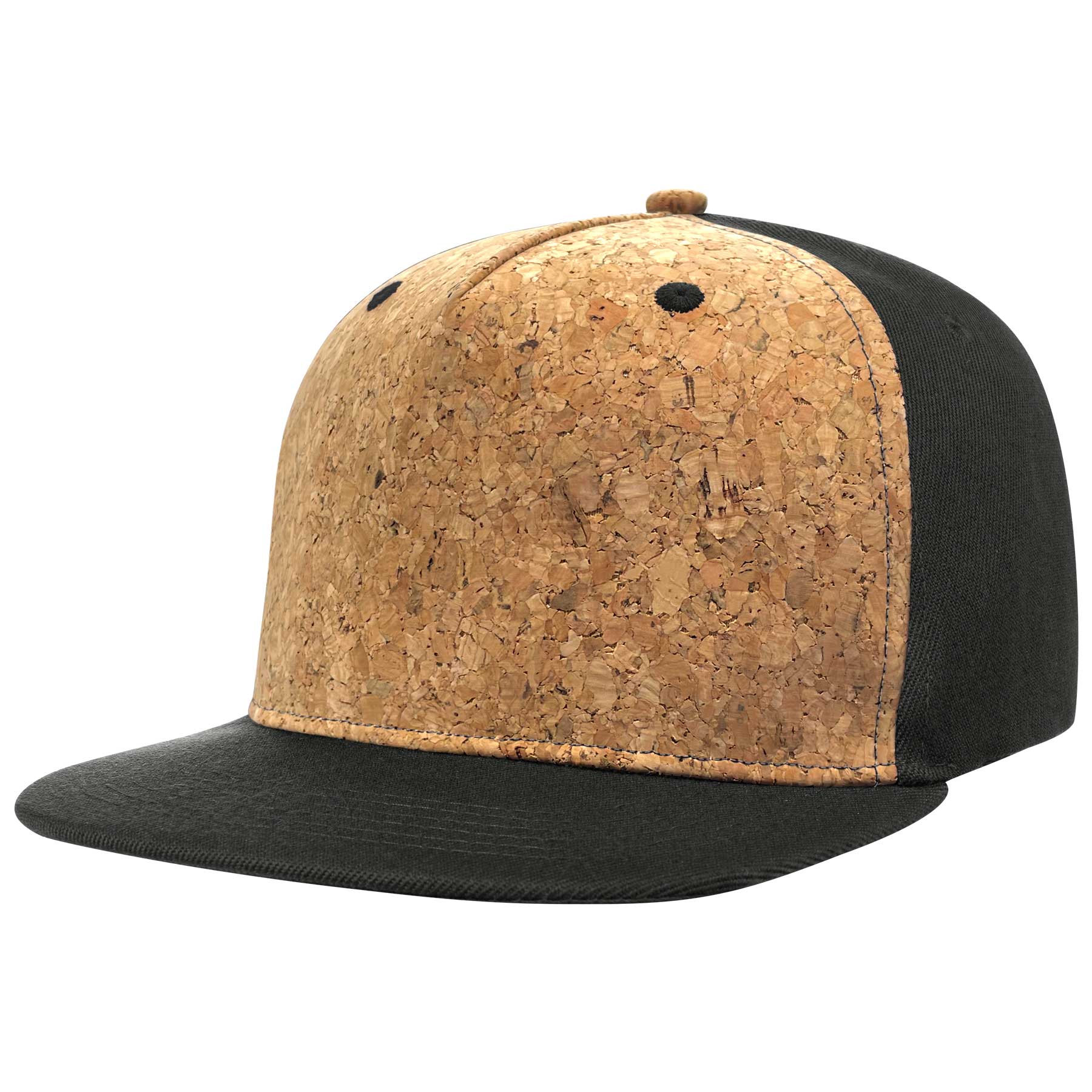 FlyFlyPromos - Cotton Flat Visor Adjustable Snapback Cork Caps Image 4 - Promotional Product
