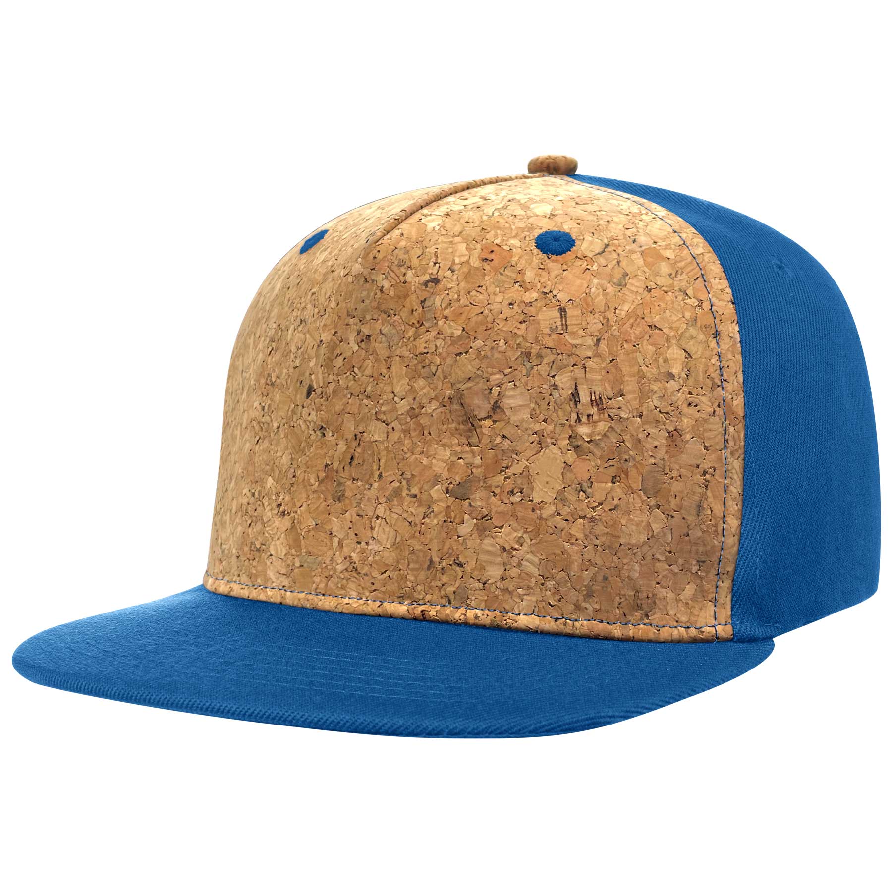 FlyFlyPromos - Cotton Flat Visor Adjustable Snapback Cork Caps Image 2 - Promotional Product