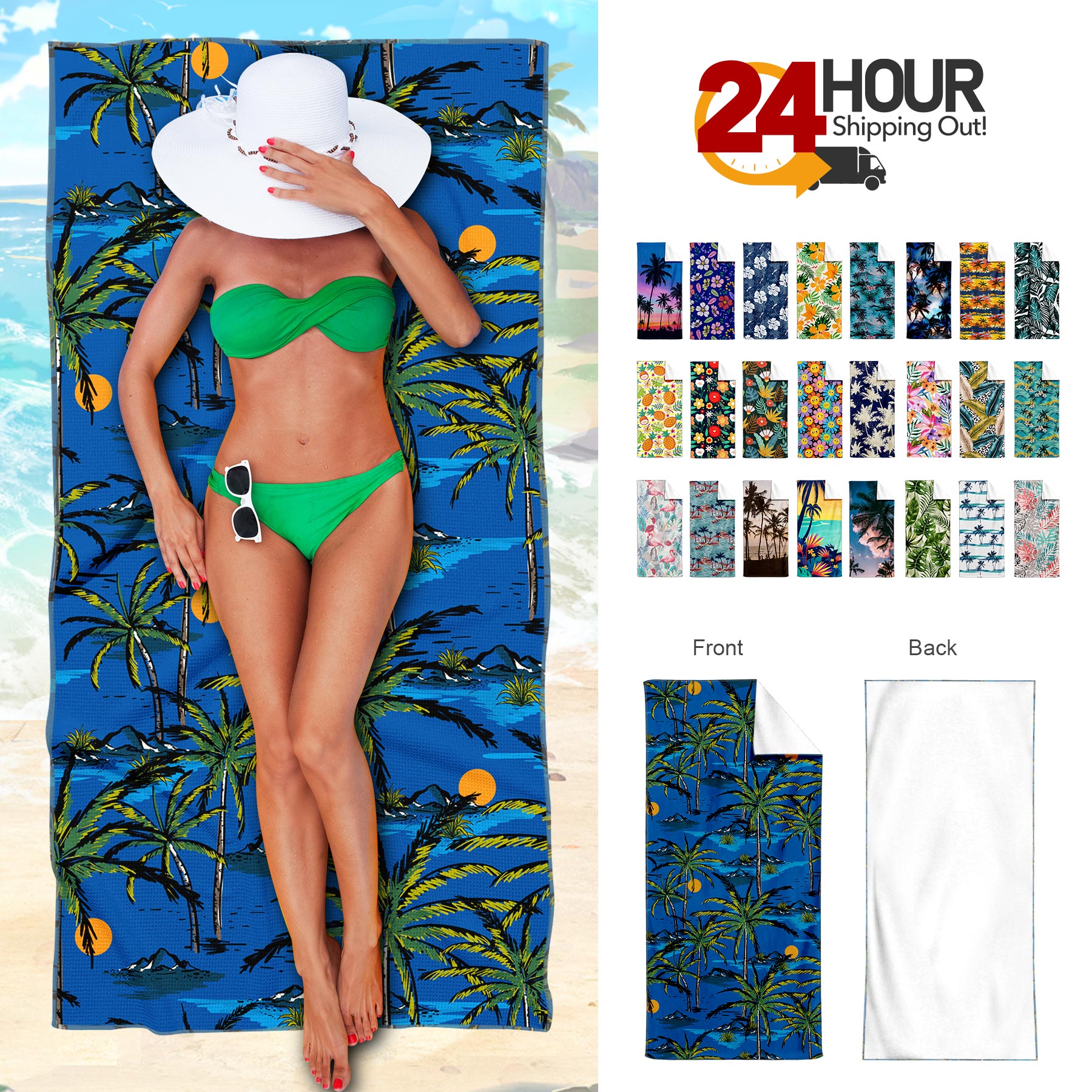 FlyFlyPromos - 240gsm Microfiber Beach Towel (MOQ 12pcs) - Promotional Product