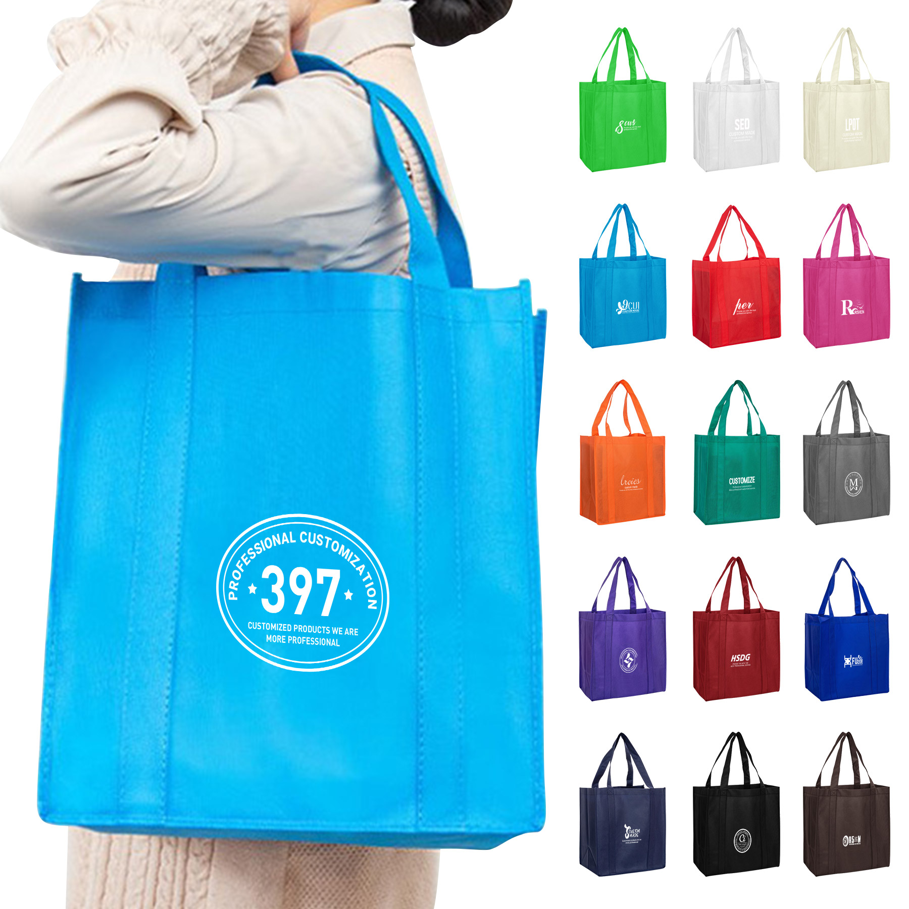 FlyFlyPromos - Large Capacity Non-woven Shopping Tote Bag - Promotional Product