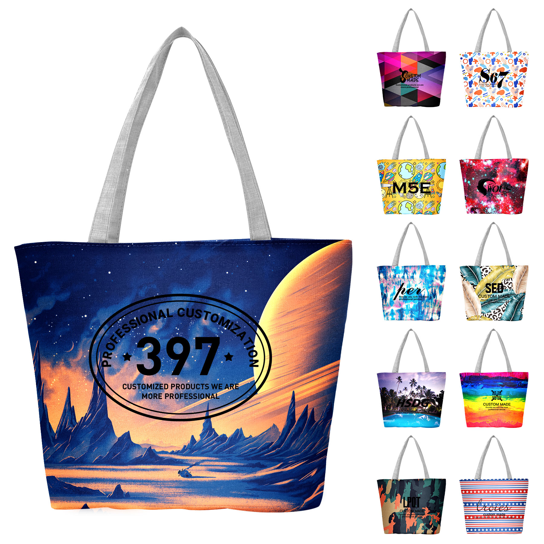 FlyFlyPromos - Canvas Tote Bag With Customized Pattern - Promotional Product