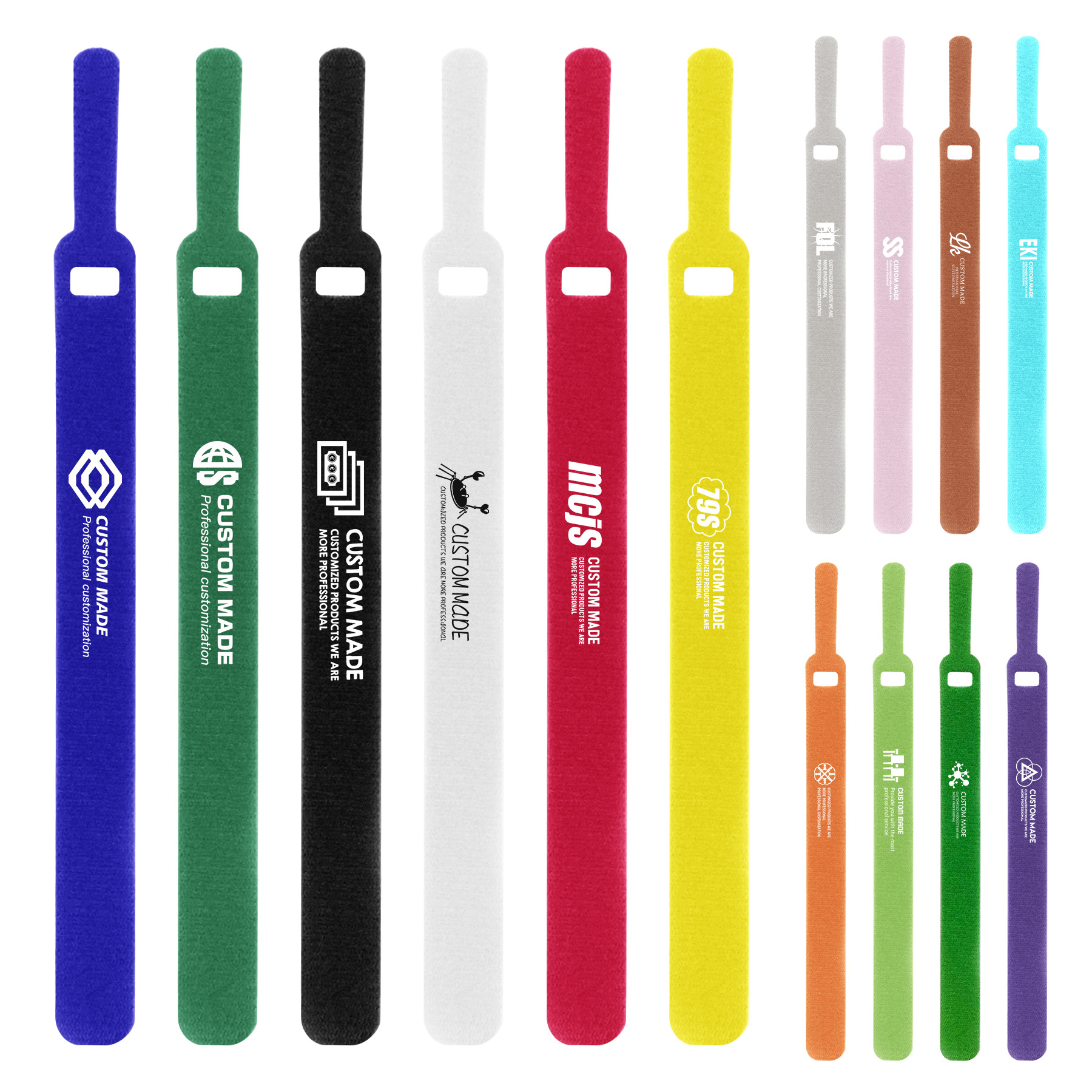 FlyFlyPromos - Cord Storage Velcro Ties for Organization - Promotional Product