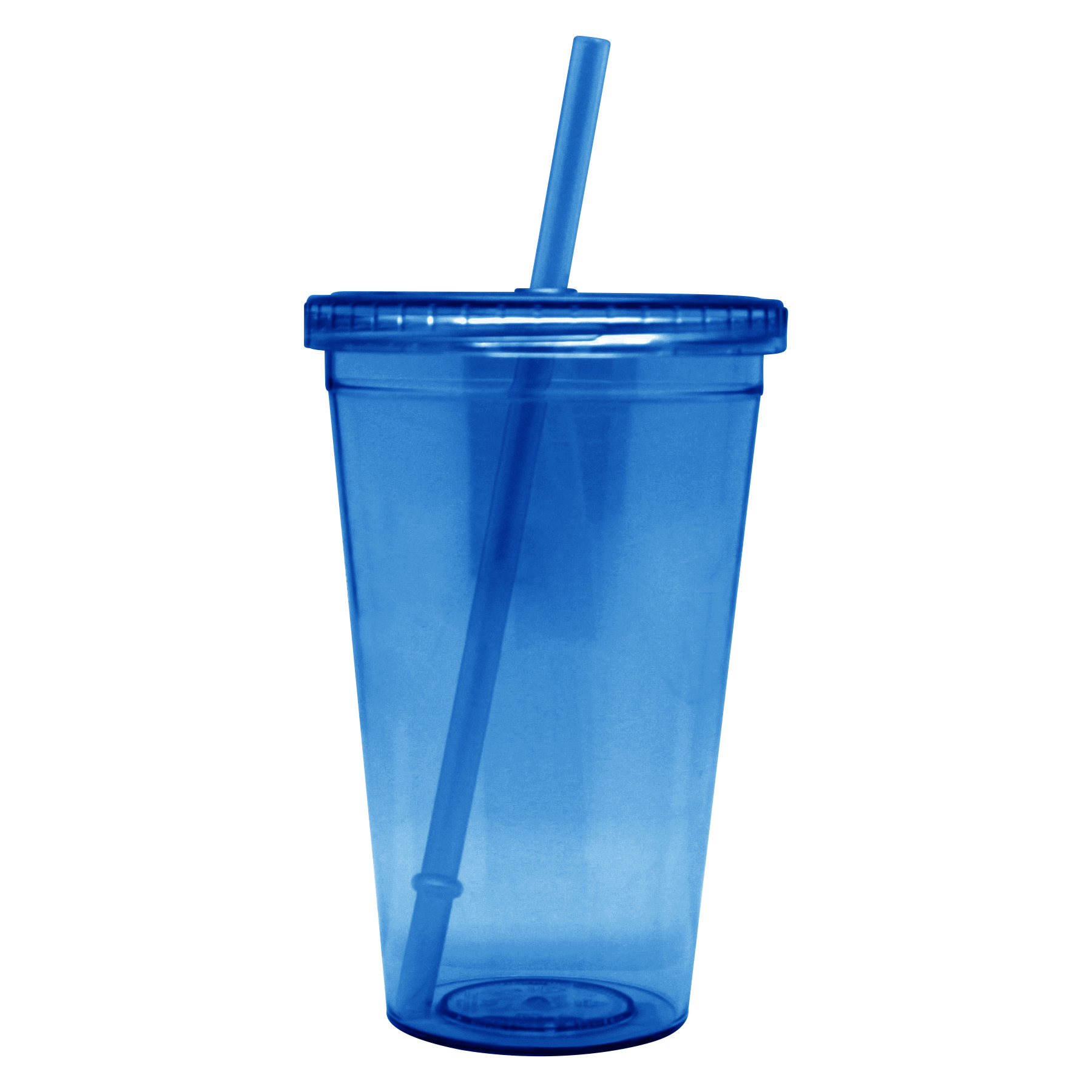 FlyFlyPromos - Double Wall Clear Plastic Cup With Lid And Straw Image 2 - Promotional Product