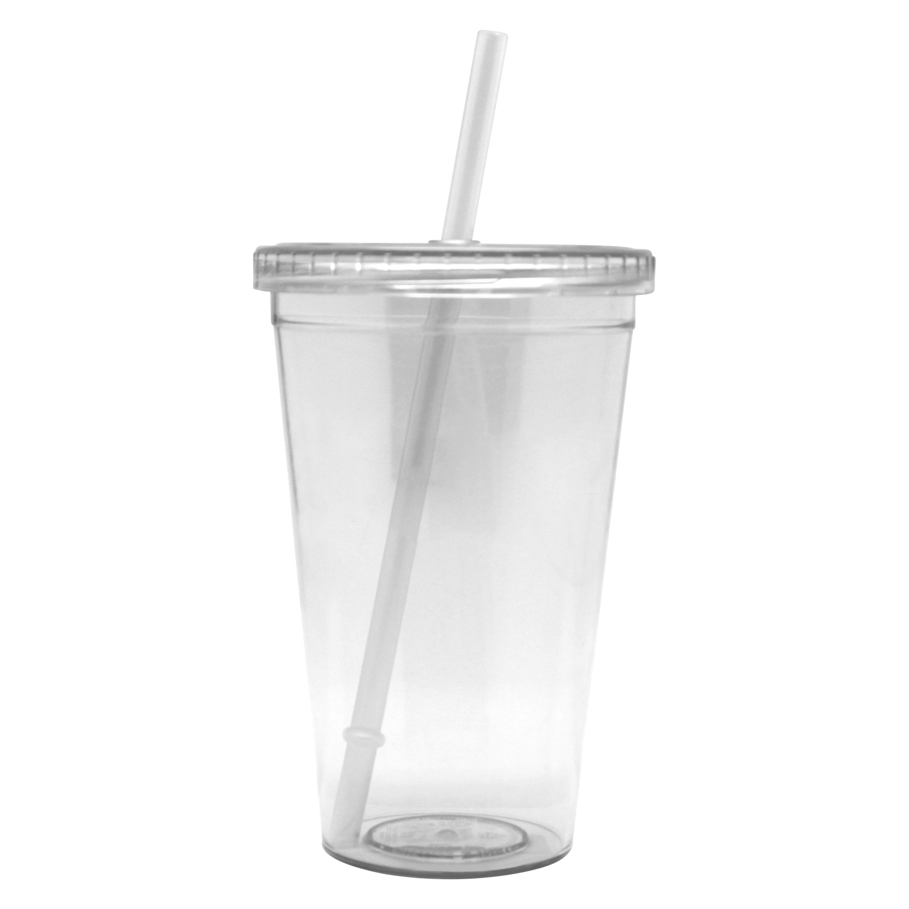FlyFlyPromos - Double Wall Clear Plastic Cup With Lid And Straw Image 12 - Promotional Product