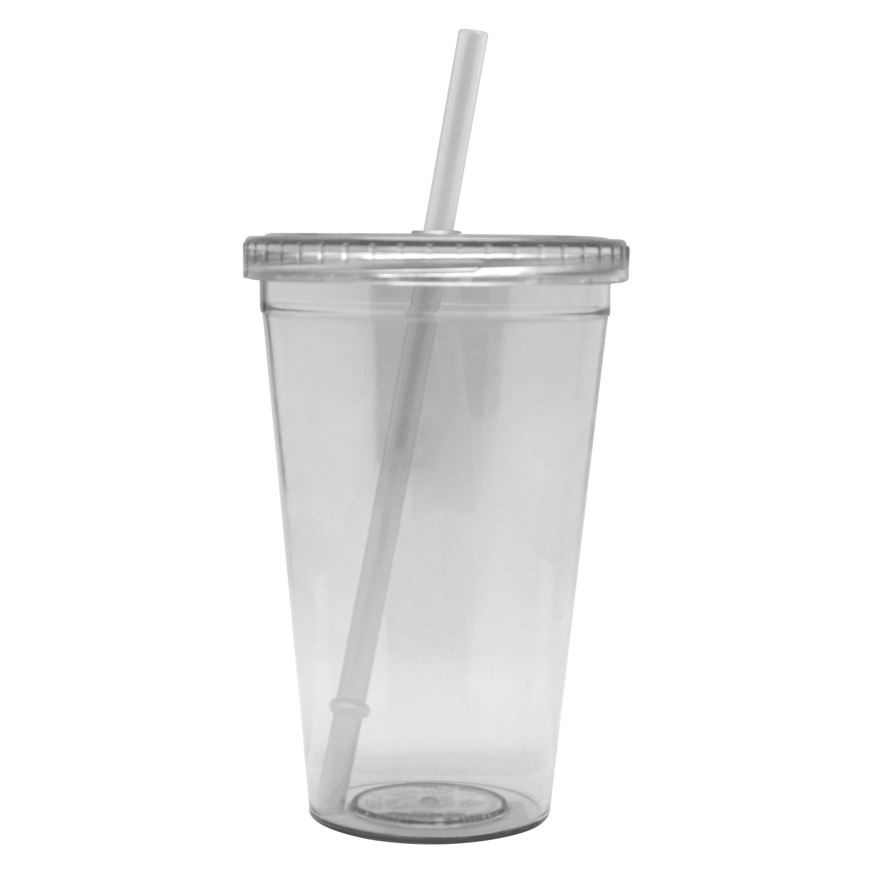 FlyFlyPromos - Double Wall Clear Plastic Cup With Lid And Straw Image 11 - Promotional Product