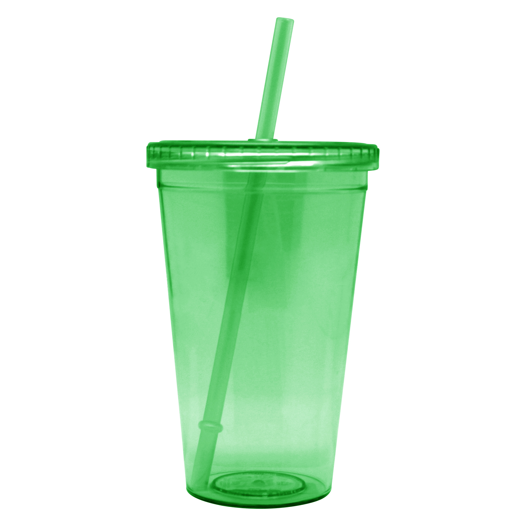 FlyFlyPromos - Double Wall Clear Plastic Cup With Lid And Straw Image 10 - Promotional Product