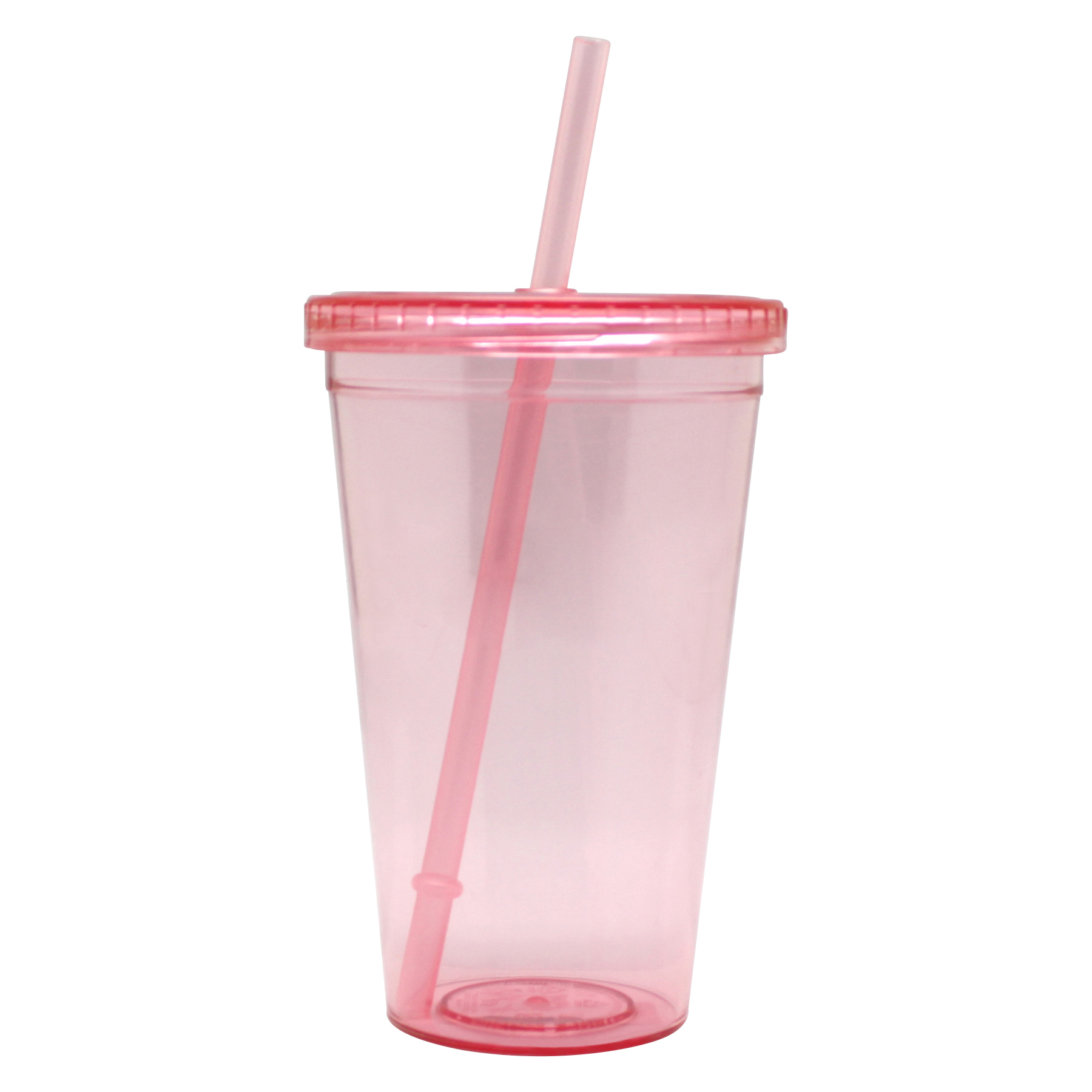FlyFlyPromos - Double Wall Clear Plastic Cup With Lid And Straw Image 8 - Promotional Product