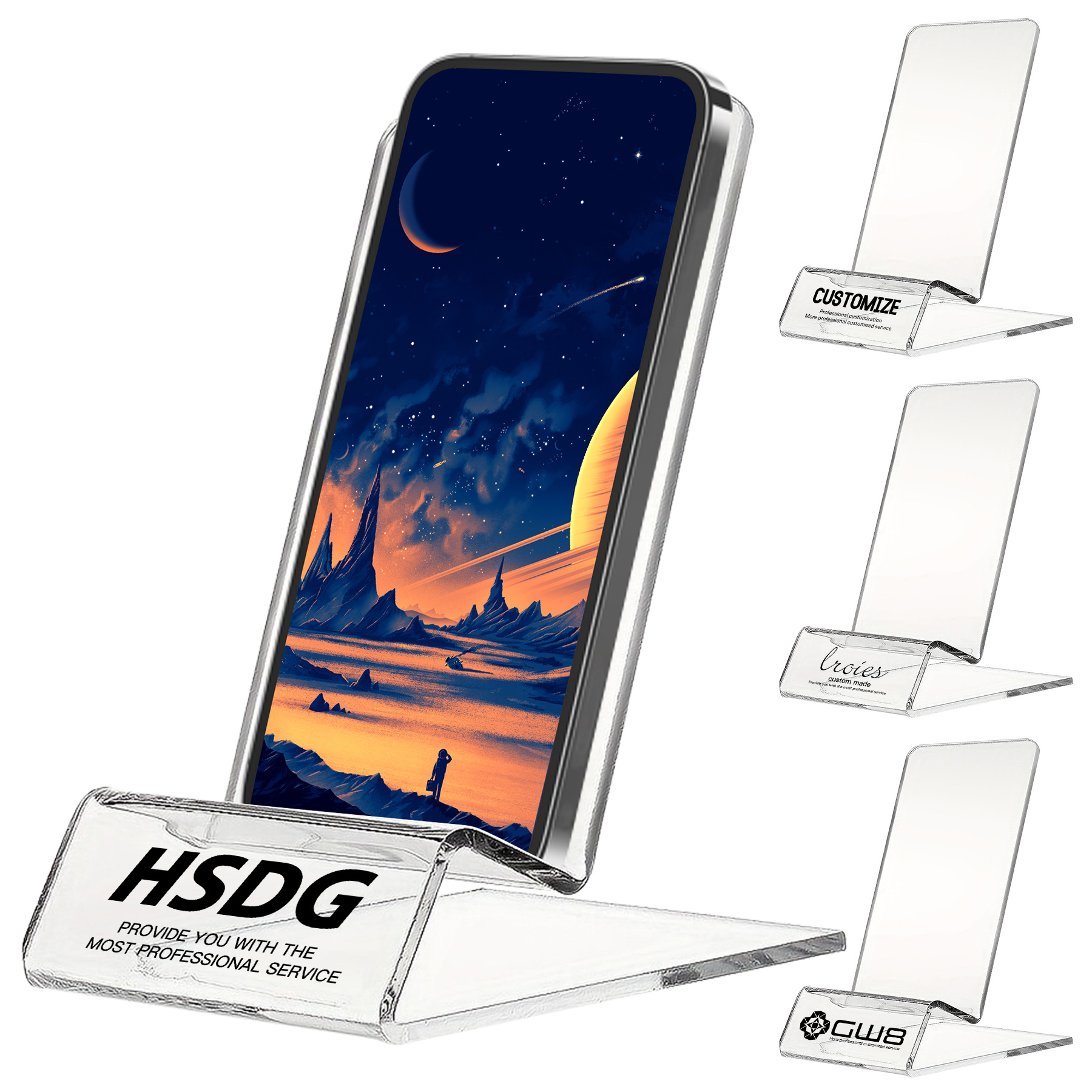 FlyFlyPromos - Acrylic Phone Holder/Display Stand - Promotional Product