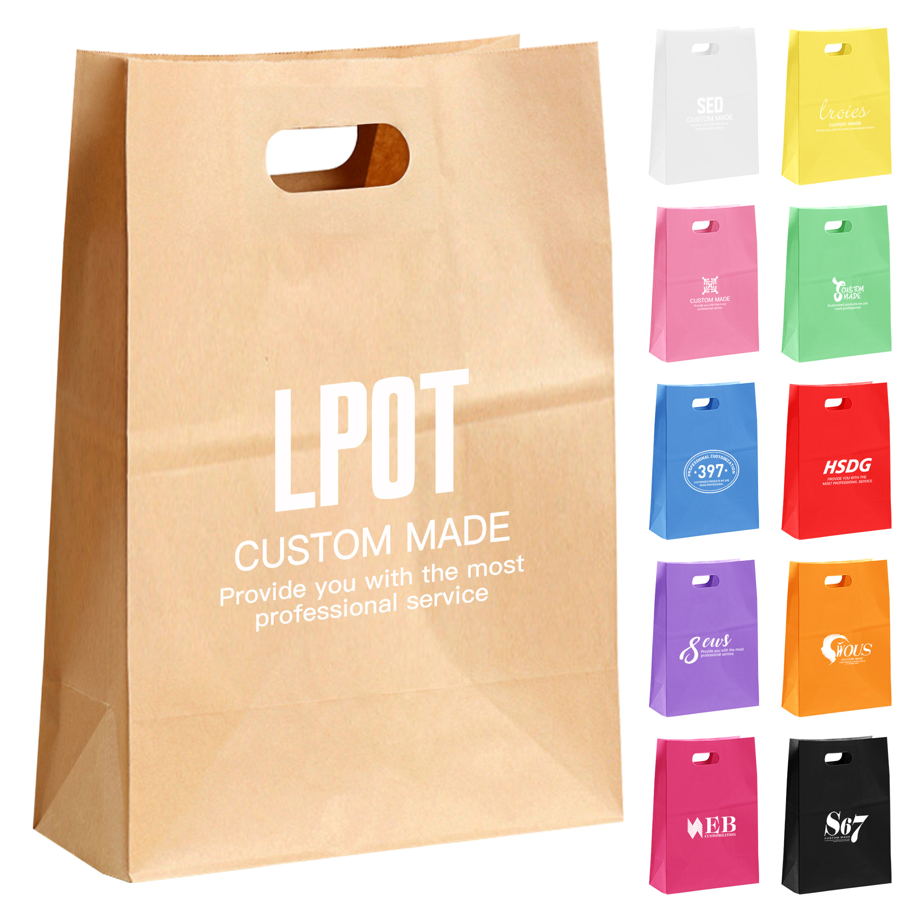 FlyFlyPromos - Die Cut Plastic Bags with Bottoms - Promotional Product