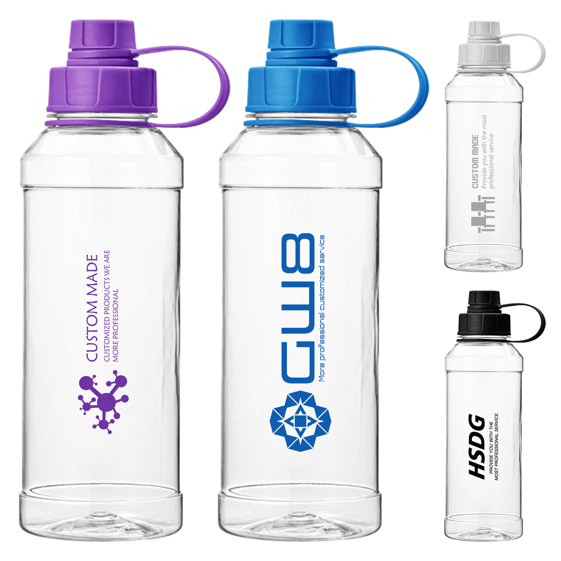 FlyFlyPromos - 32 Oz Fitness Sports Plastic Water Bottle with Leak Proof Lid - Promotional Product