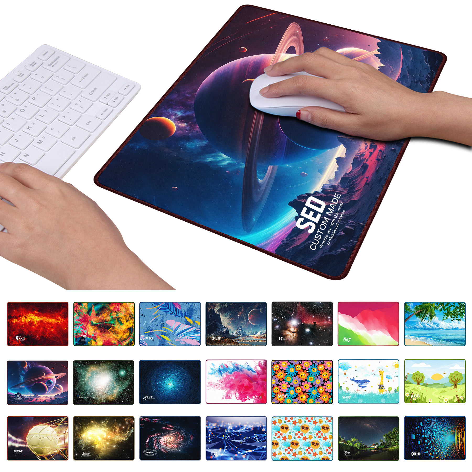 FlyFlyPromos - 8&quot; x 9&quot; Rubber Office Mouse Pads Image 1 - Promotional Product