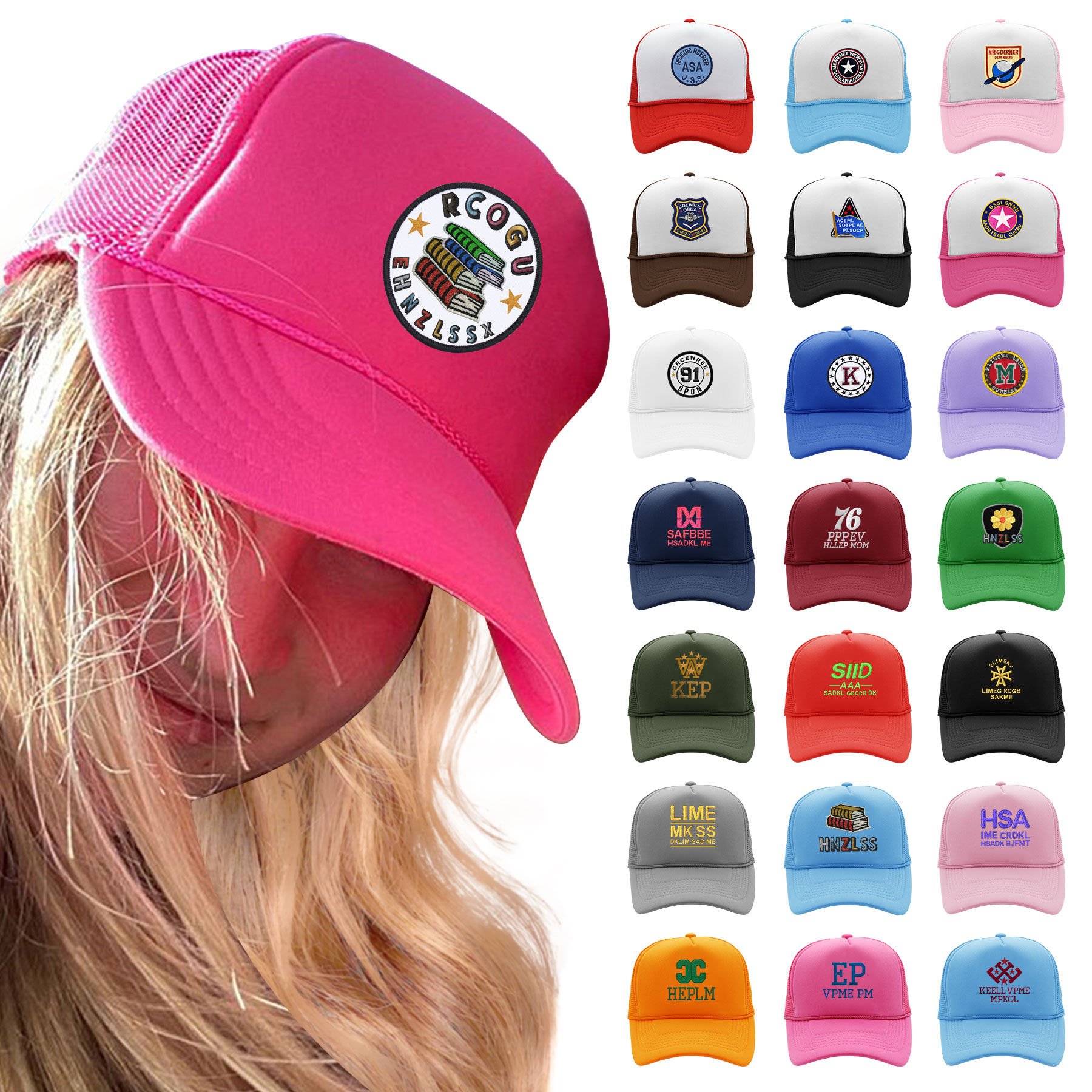 FlyFlyPromos - Full Color Embroidered Trucker Hat - Promotional Product