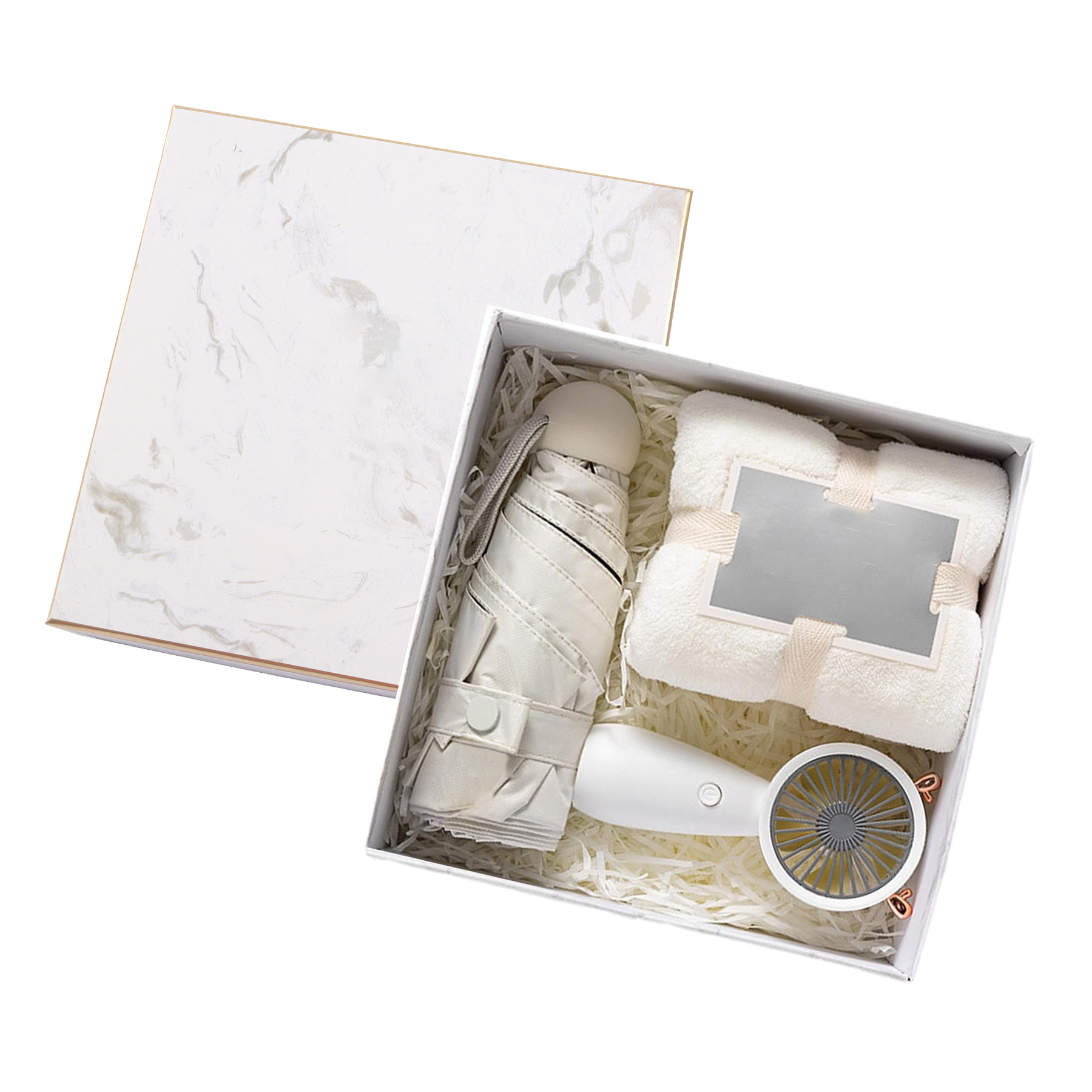 FlyFlyPromos - Gift Set with Umbrella, Towel, Handheld Fan Image 3 - Promotional Product