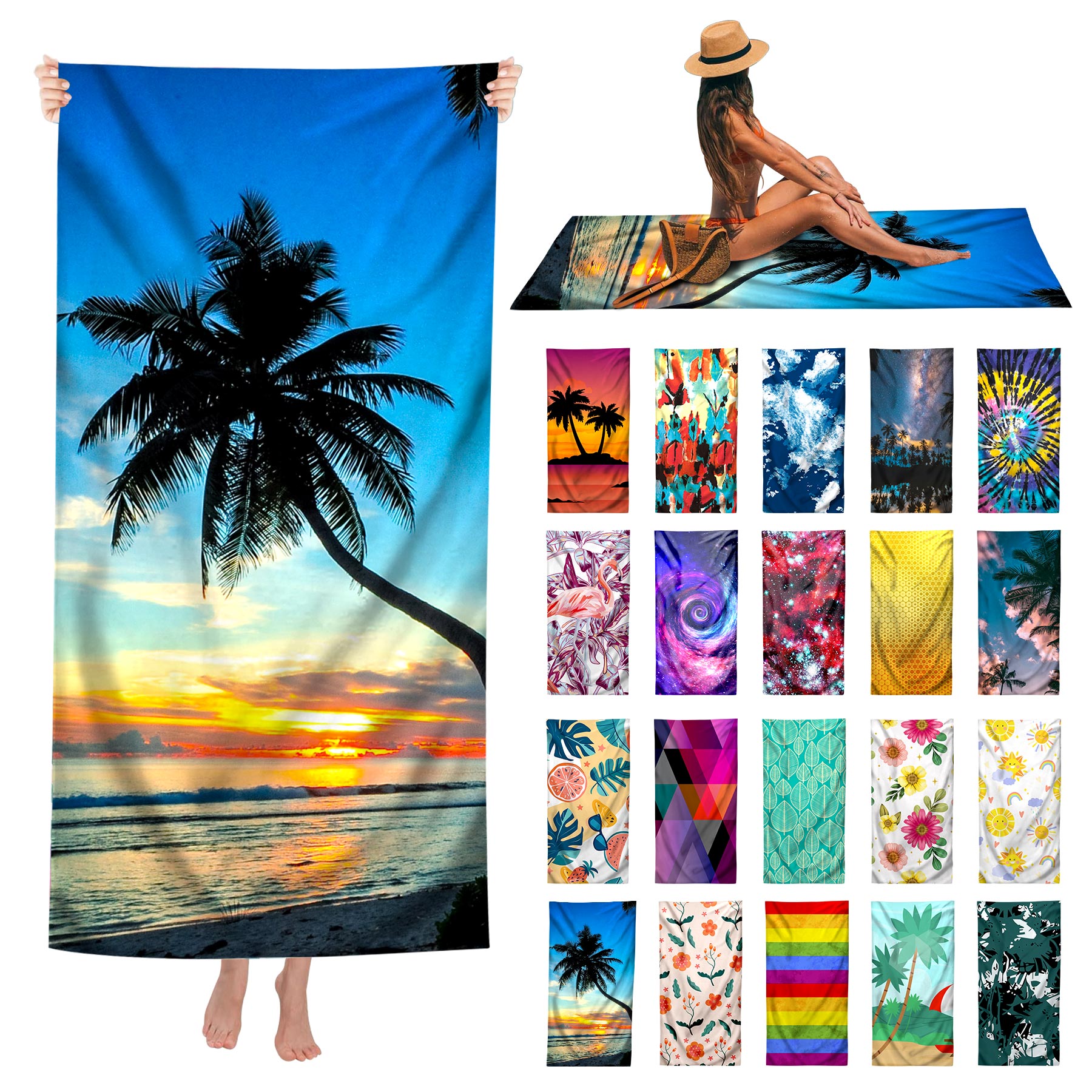 FlyFlyPromos - Full Color Quick Drying Beach Towel (24 Hours Shipping Out) - Promotional Product