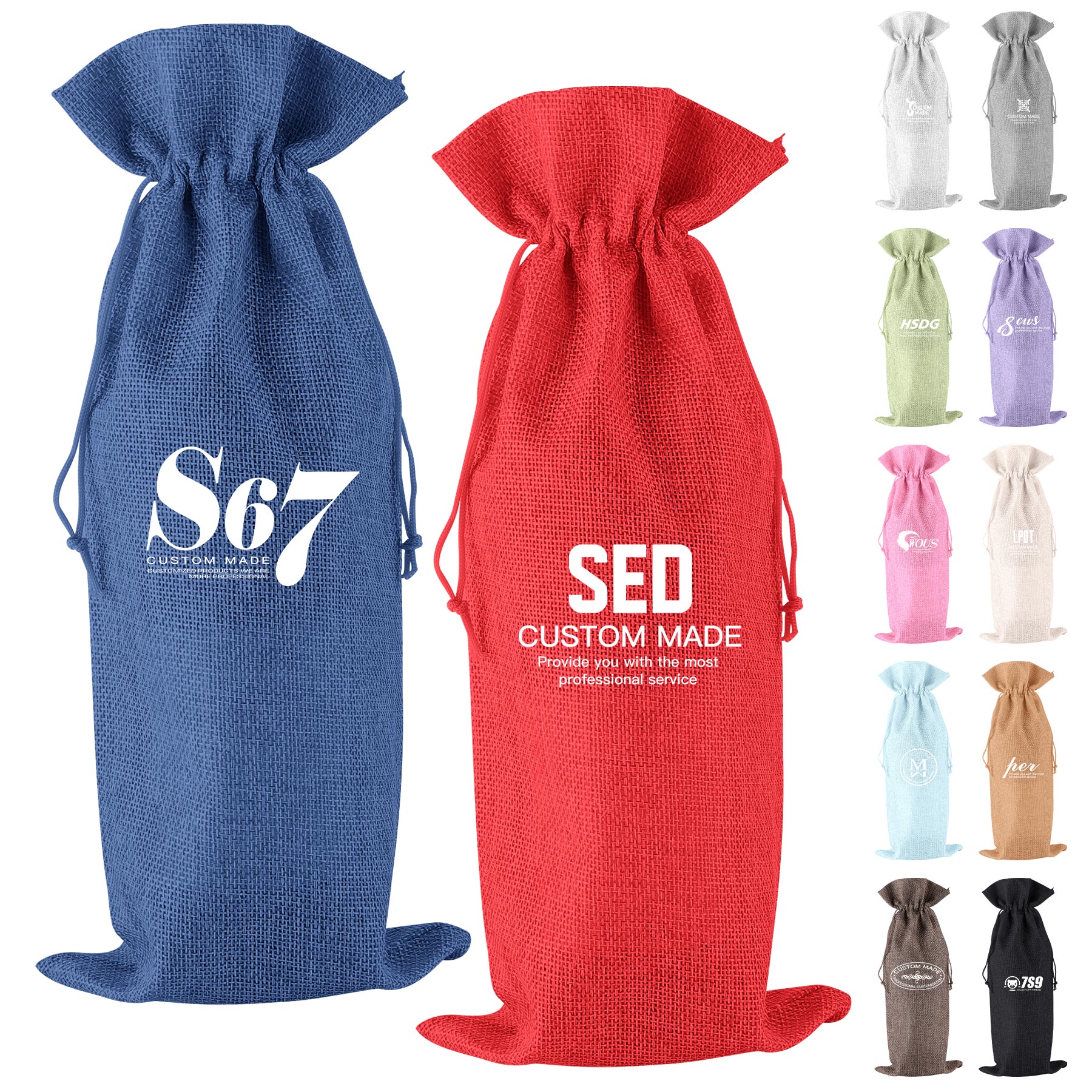 FlyFlyPromos - Red Wine Gift Drawstring Bag - Promotional Product