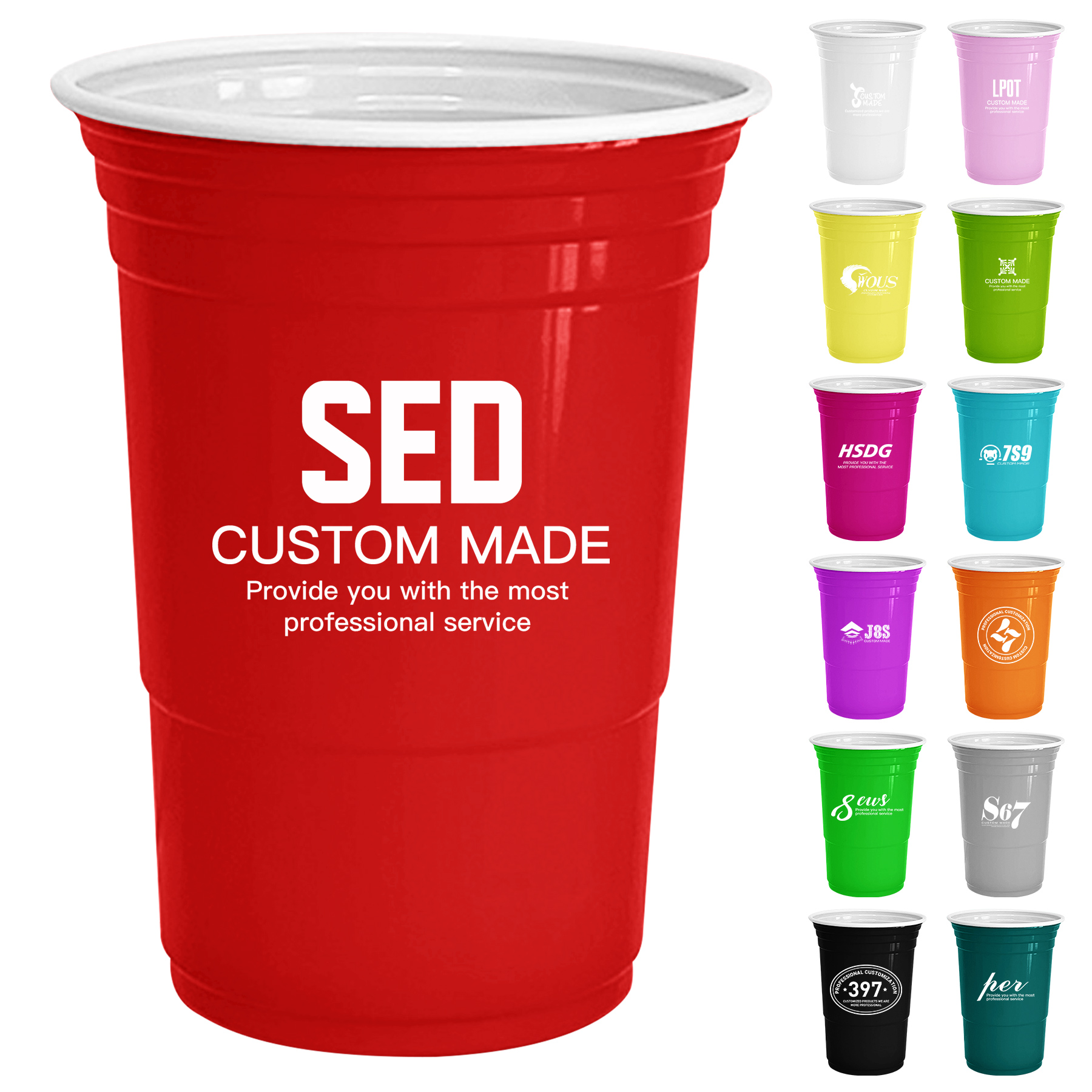 FlyFlyPromos - Disposable Party Plastic Cups 16oz - Promotional Product
