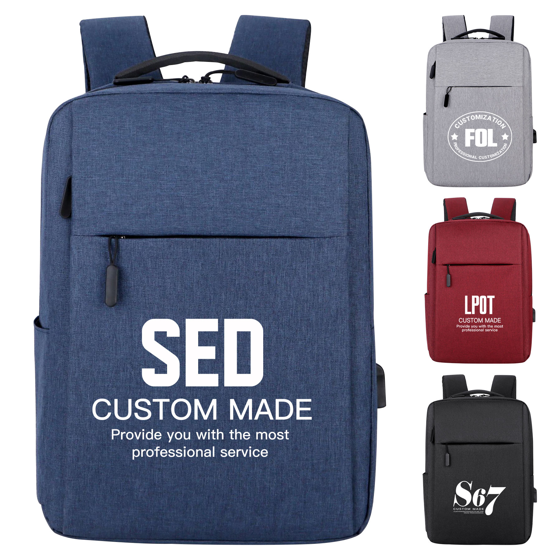 FlyFlyPromos - Business Laptop Backpack with USB Charging Port - Promotional Product