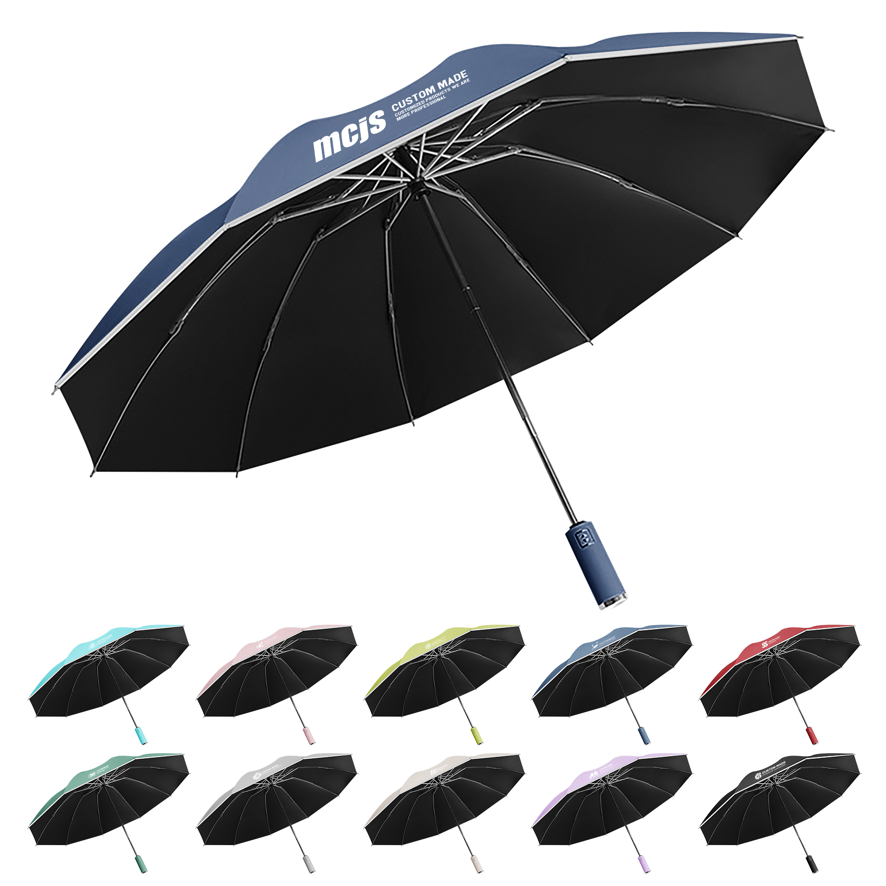 FlyFlyPromos - Sunny and Rainy Umbrella with Reflective Strip - Promotional Product