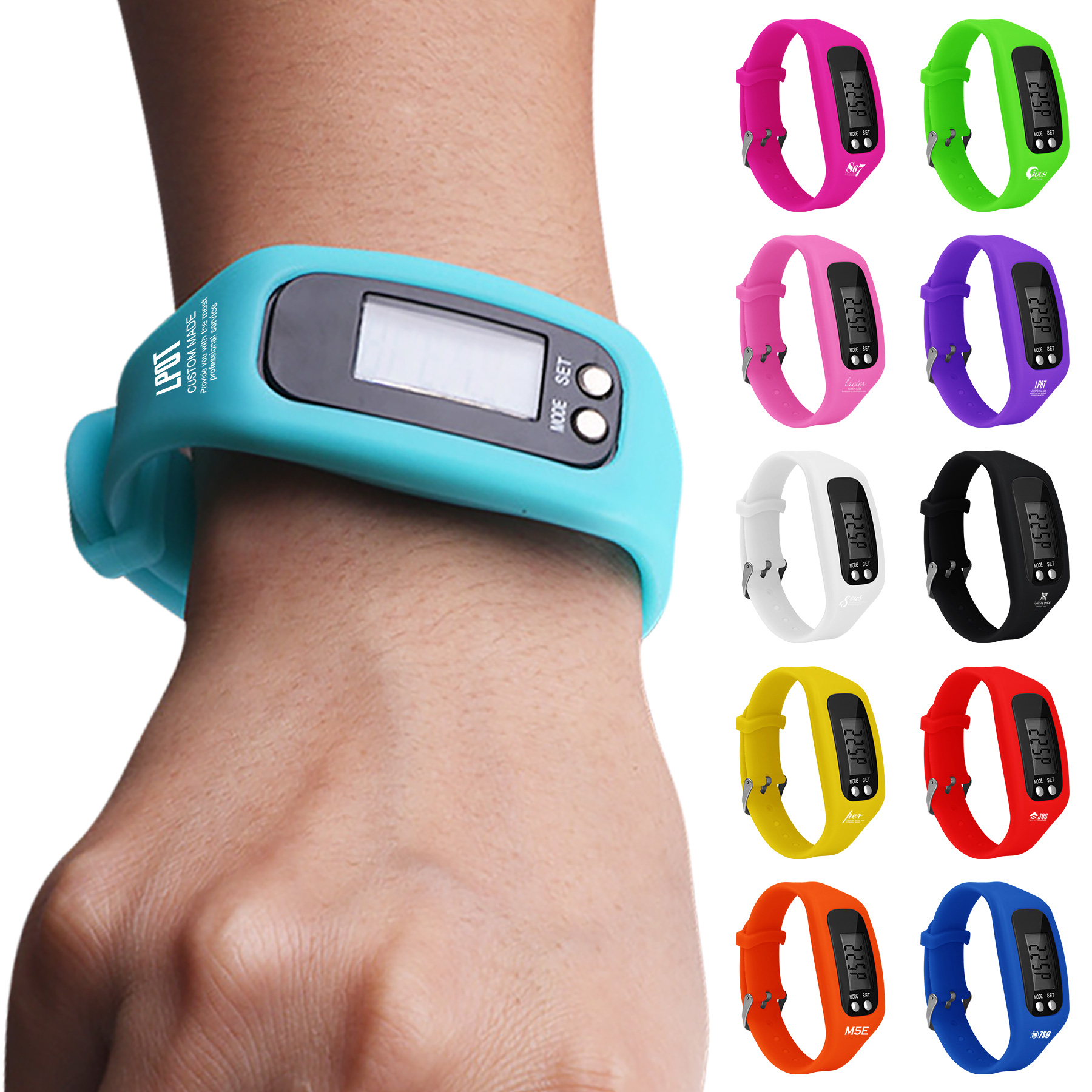 FlyFlyPromos - Fitness Running Silicon Sport Watch Pedometer - Promotional Product