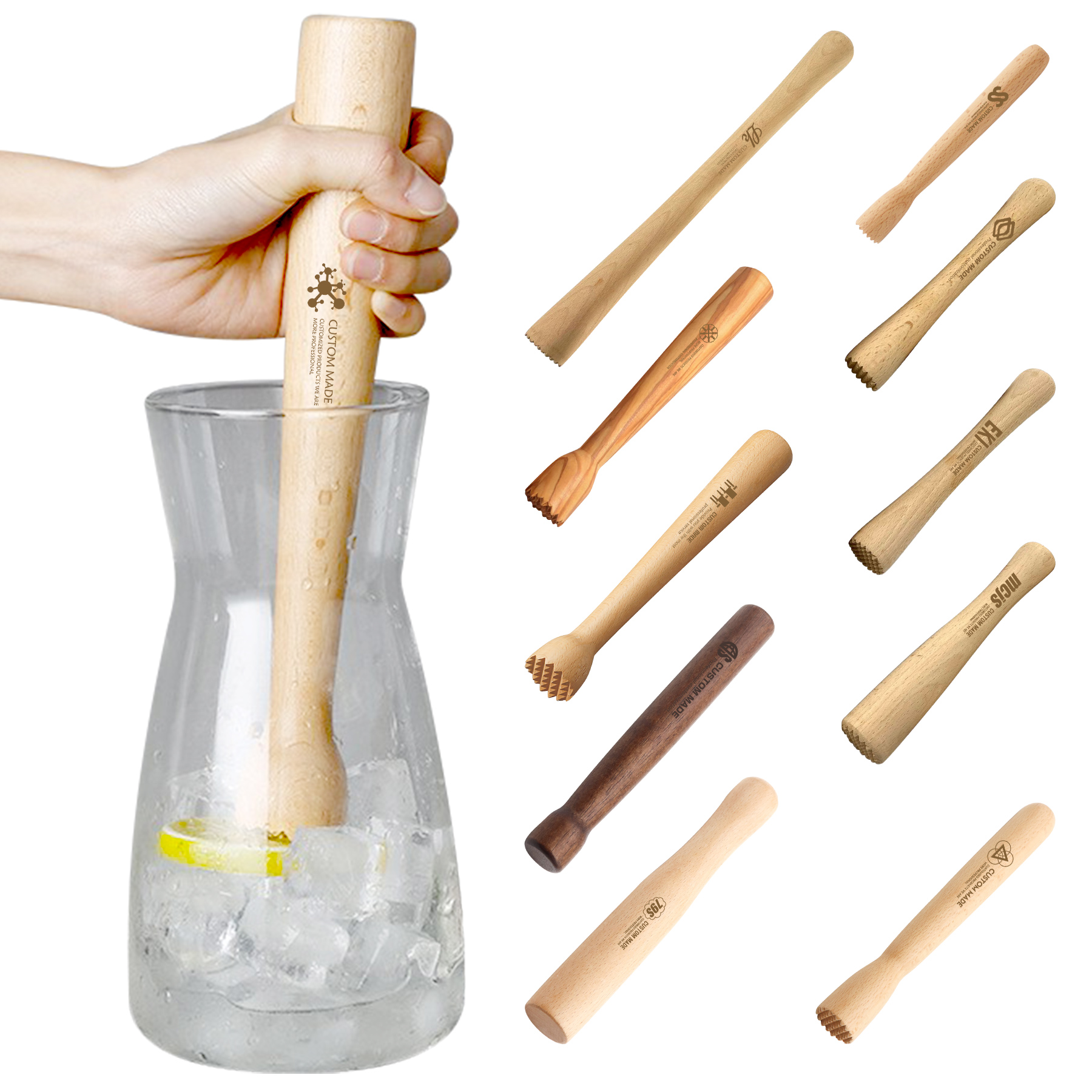 FlyFlyPromos - Wooden Cocktail Crushed Hammer Popsicle - Promotional Product