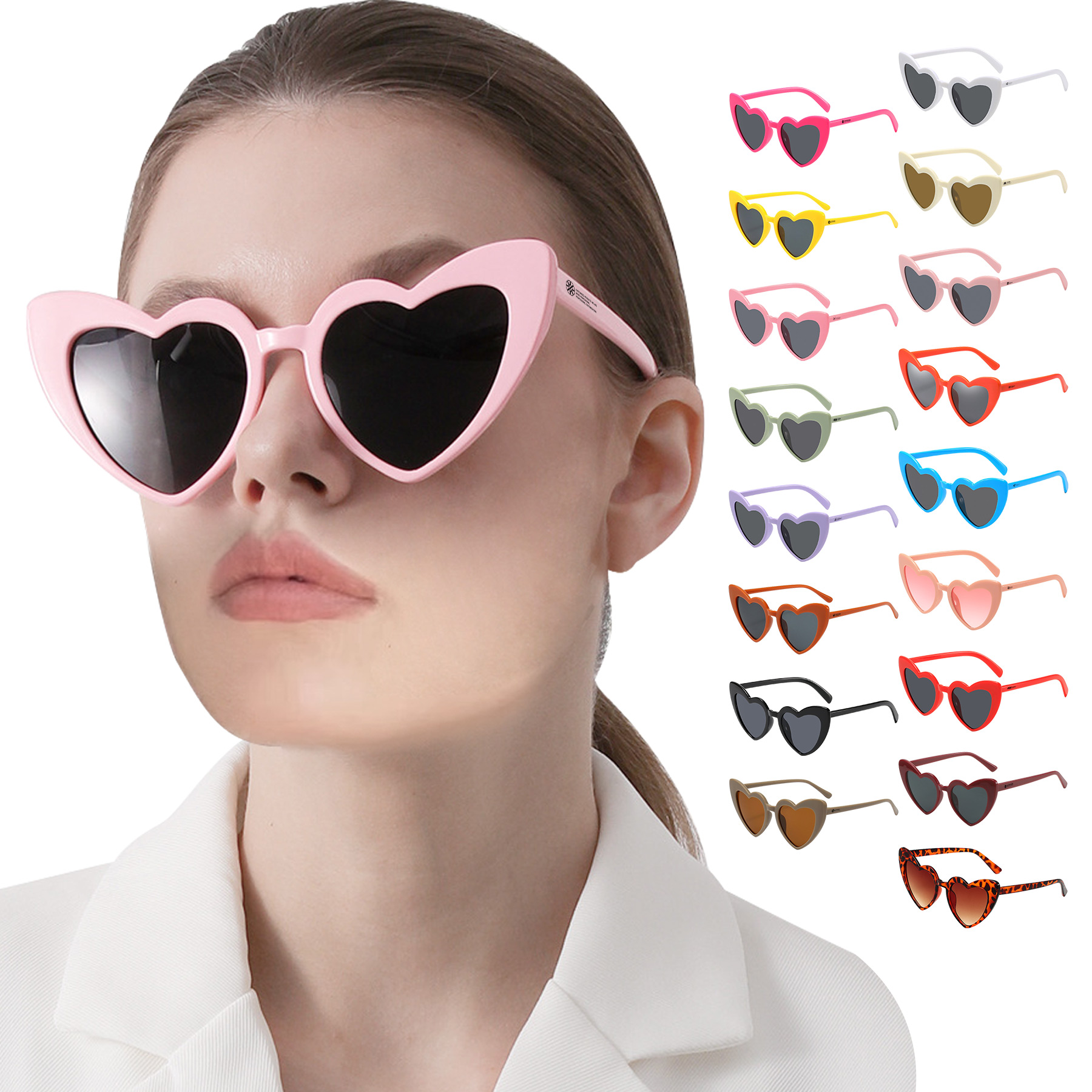 FlyFlyPromos - Retro Heart-Shaped Sunglasses - Promotional Product