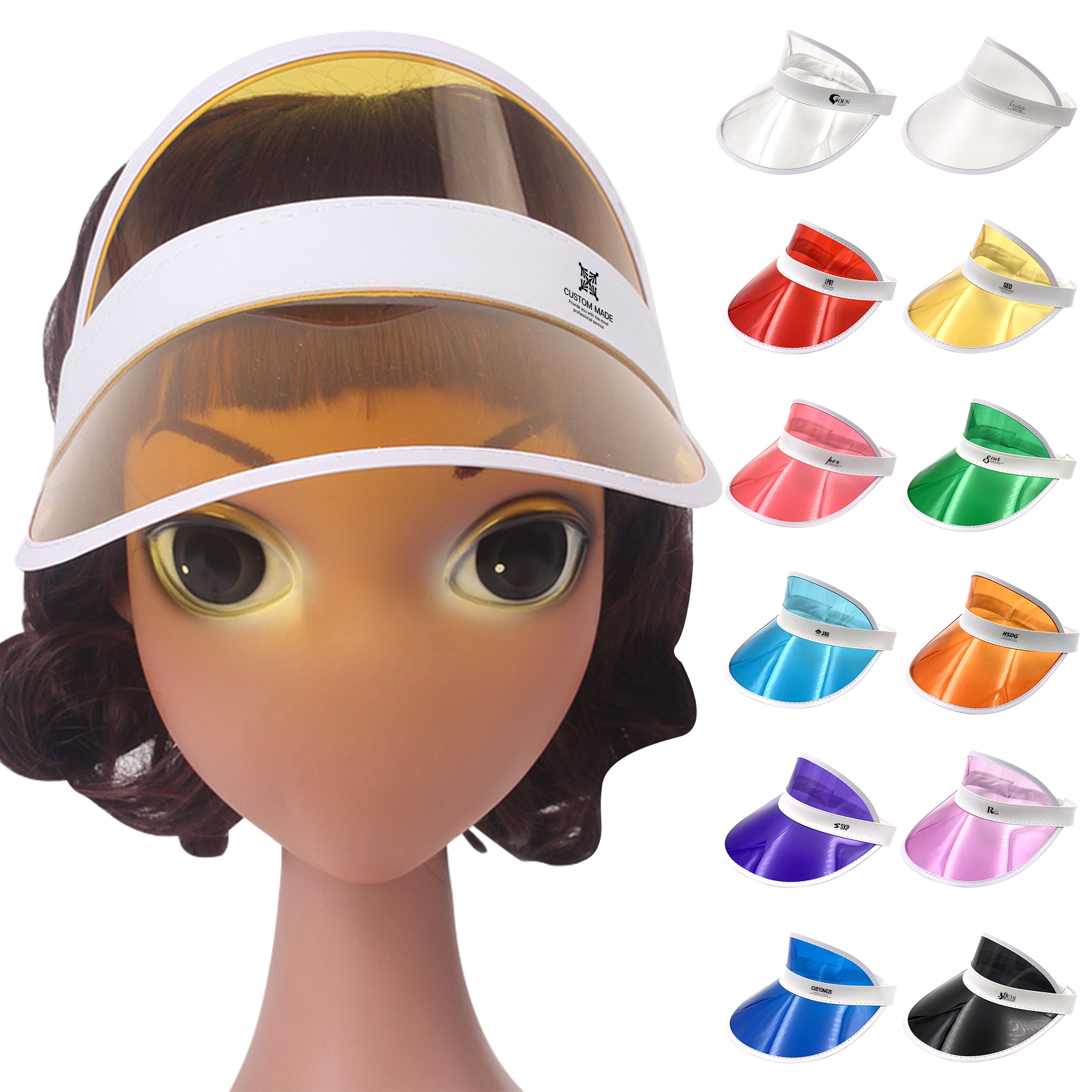 FlyFlyPromos - Plastic Clear Sun Visors with UV Protection - Promotional Product