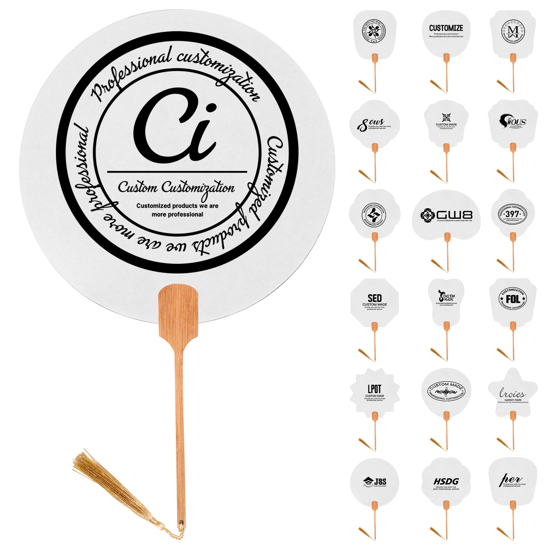 FlyFlyPromos - Paper Fan with Tassel - Promotional Product