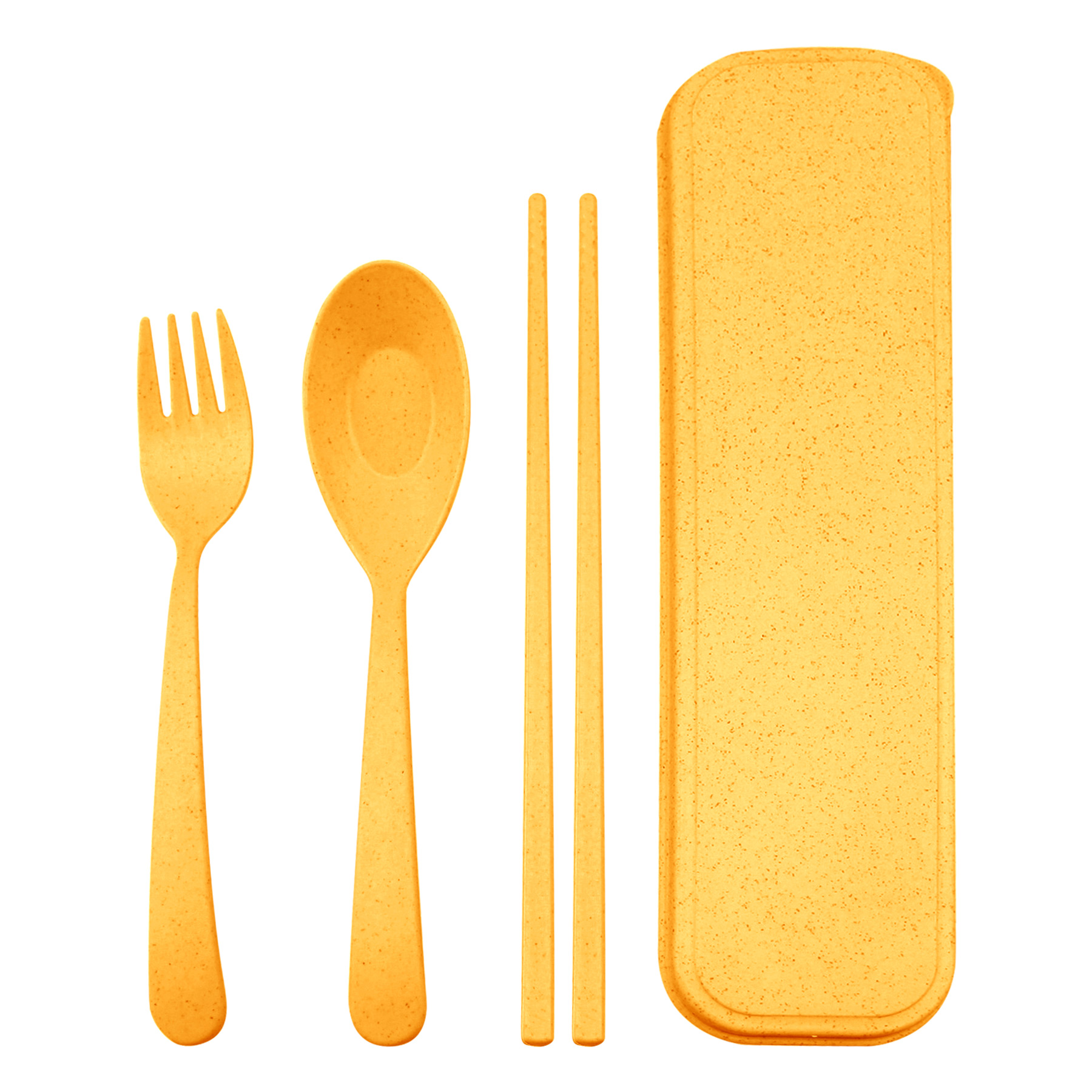 FlyFlyPromos - Portable Wheat Straw Tableware 3-Piece Set Image 2 - Promotional Product