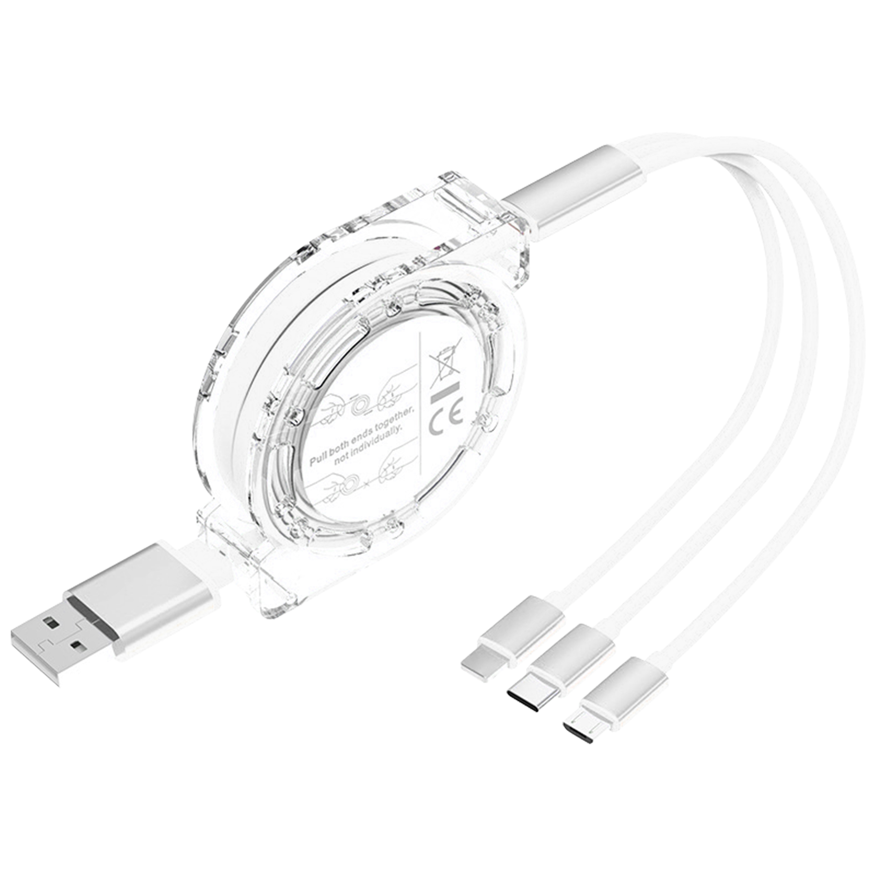 FlyFlyPromos - 3-in-1 Multi Device Charger and USB Charging Cable Image 2 - Promotional Product