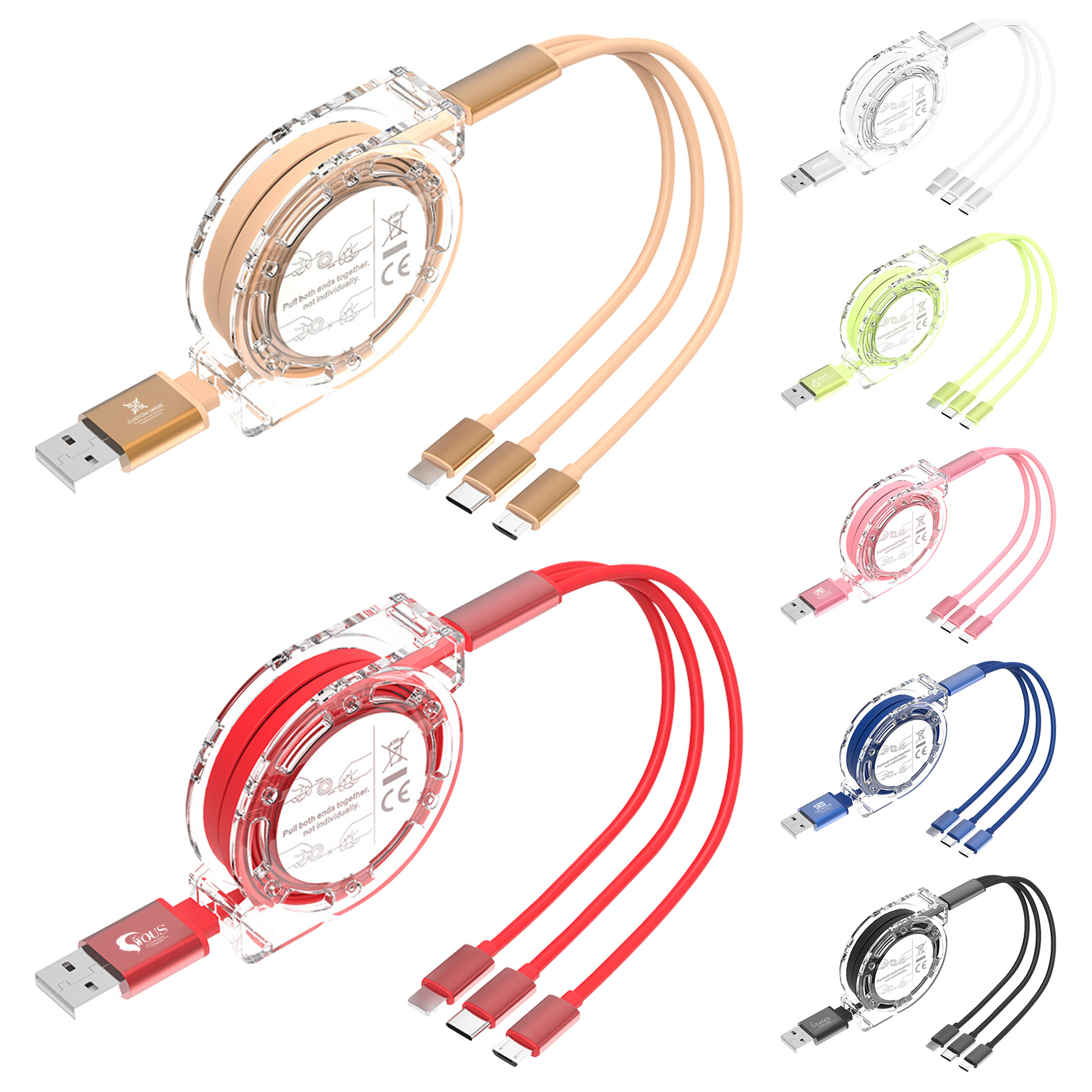 FlyFlyPromos - 3-in-1 Multi Device Charger and USB Charging Cable - Promotional Product