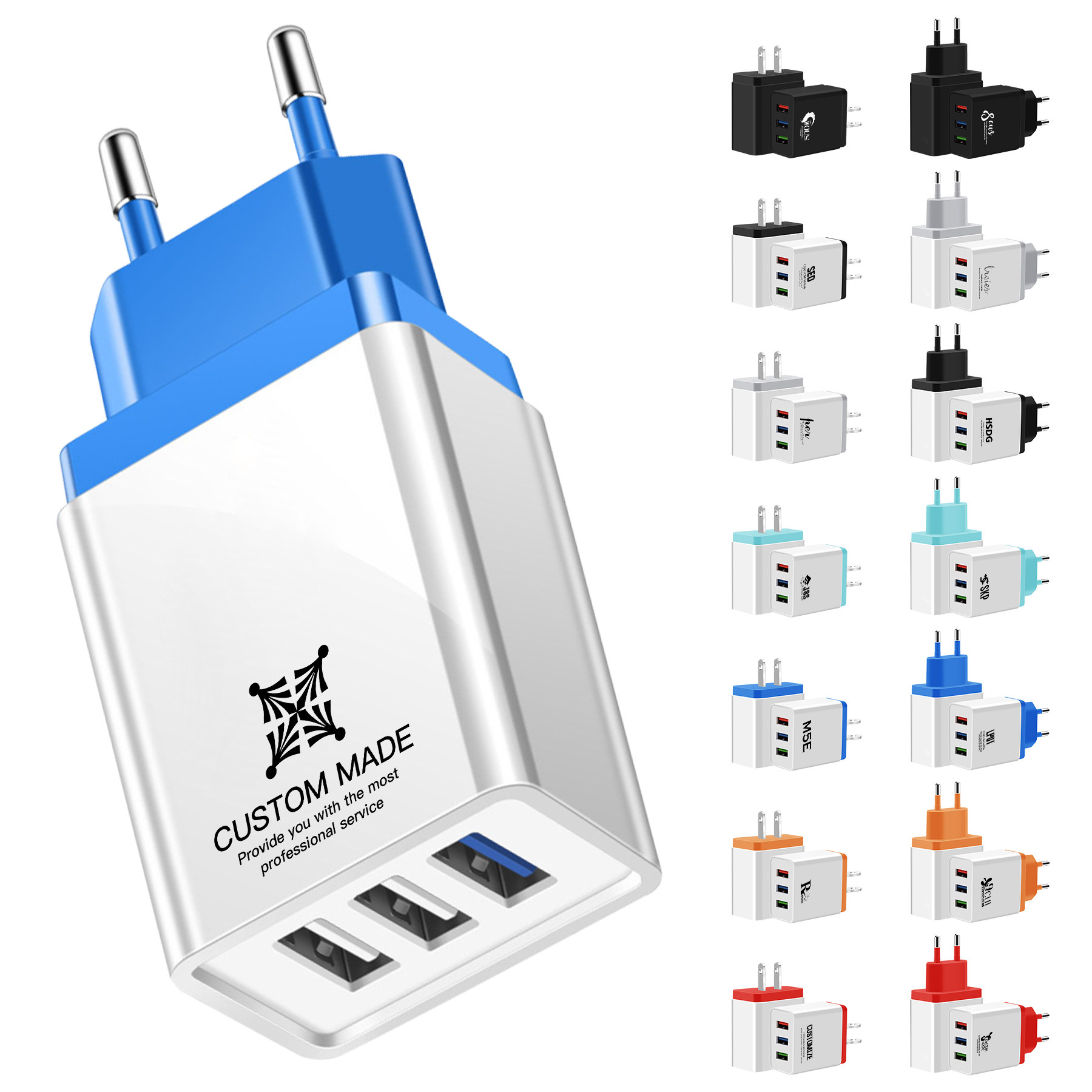 FlyFlyPromos - 3 USB Ports Adapter Charger - Promotional Product