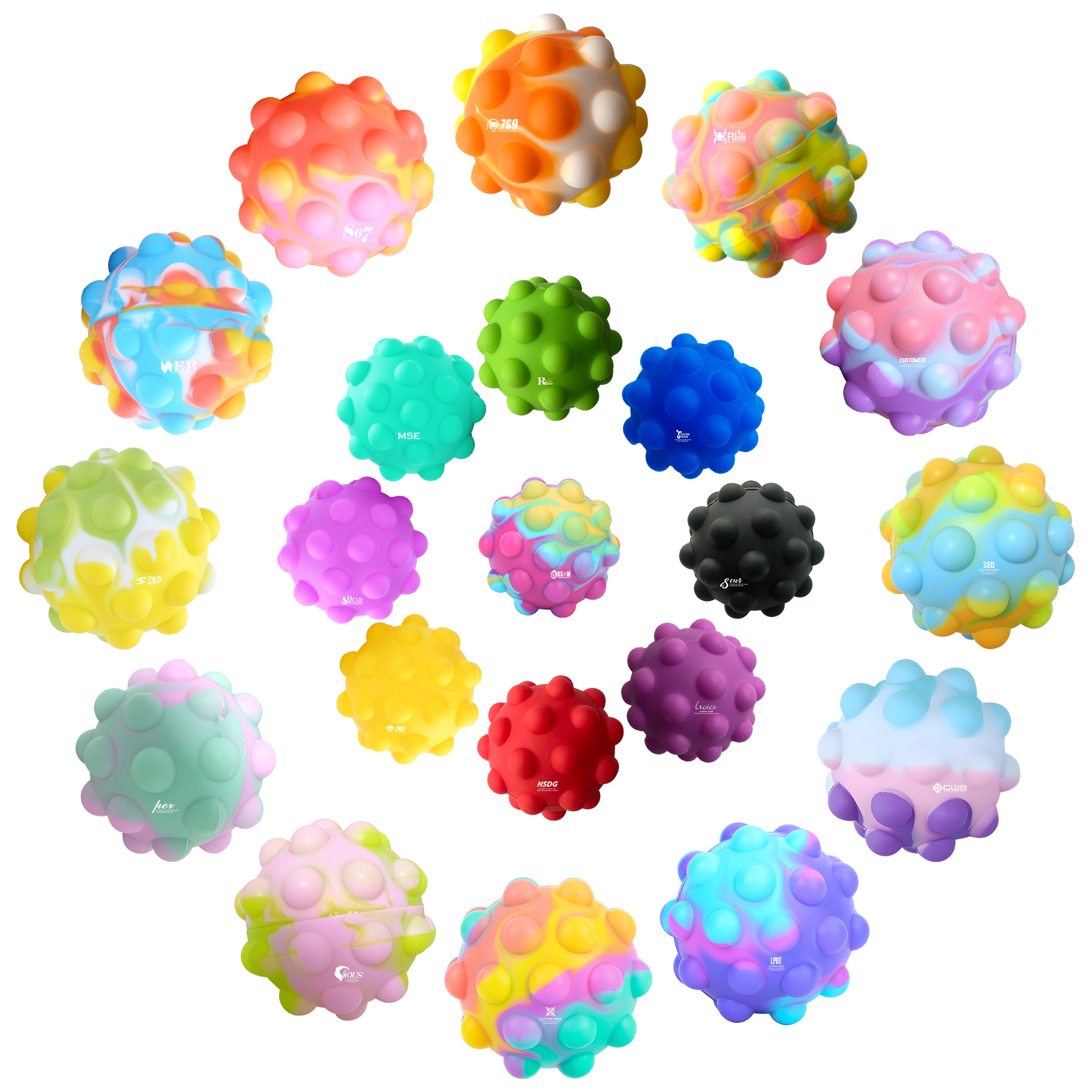 FlyFlyPromos - 2.5'' Push Pop Ball - Promotional Product