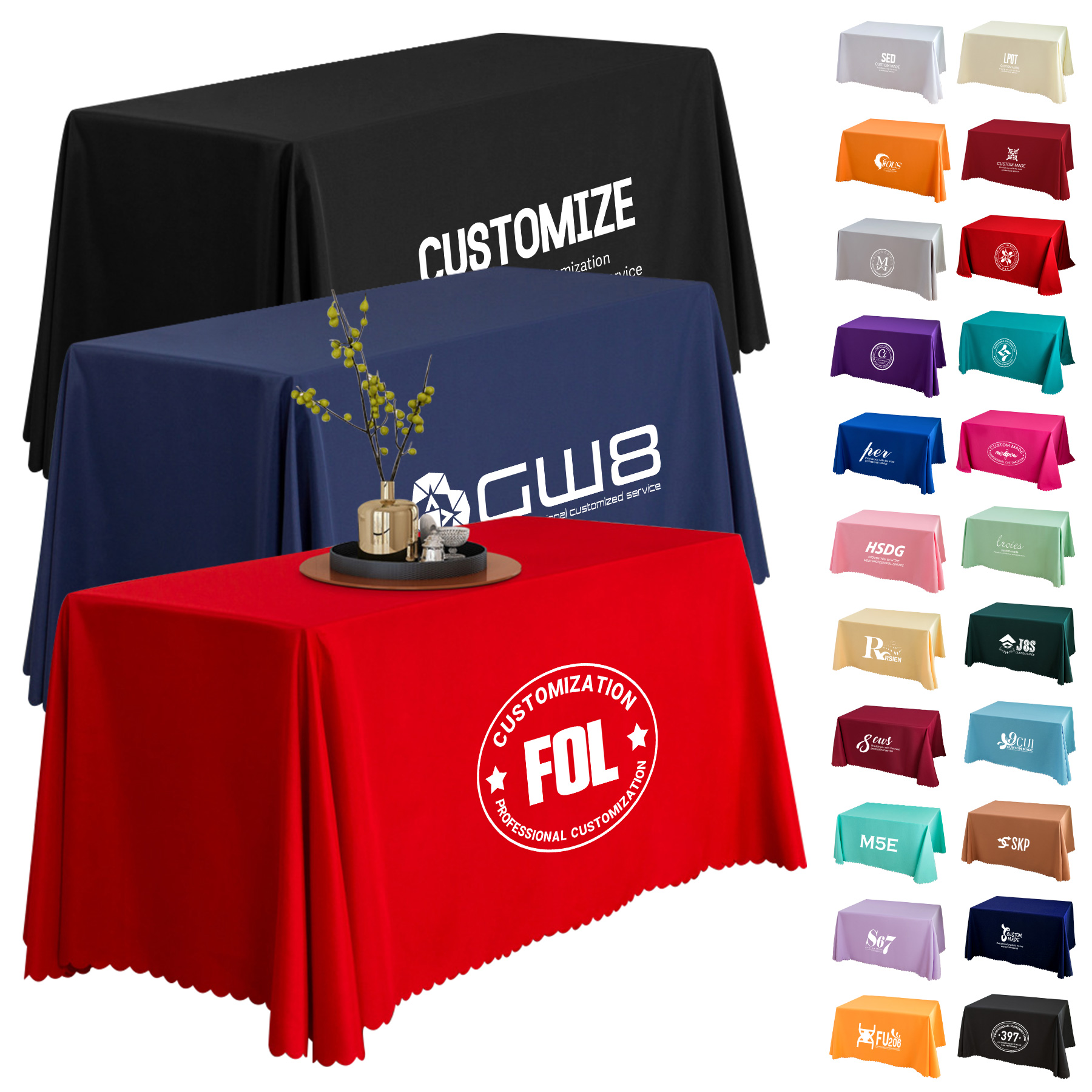 FlyFlyPromos - Full Color Printed 8' Table Throw - Promotional Product